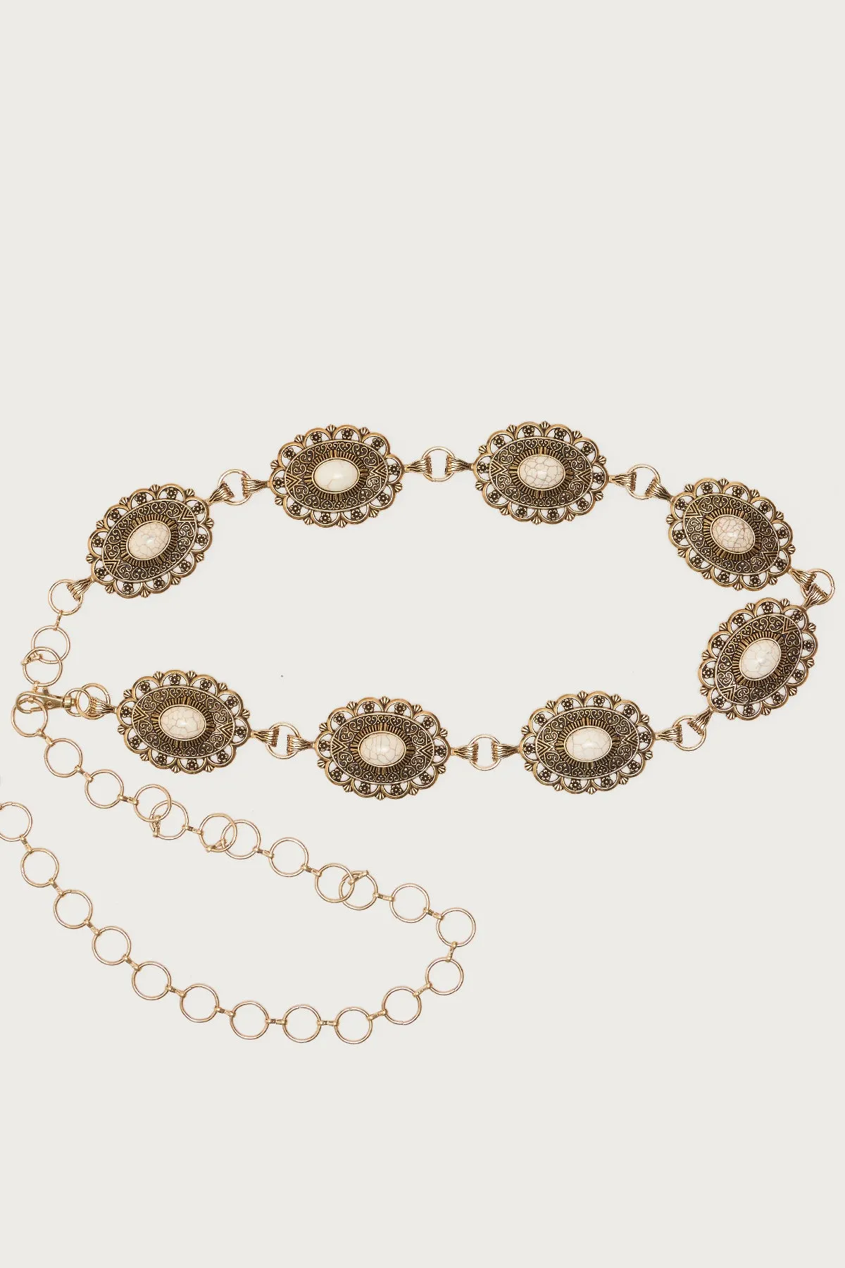 Stone Oval Pendant Chain Belt sold by Edikted product image thumbnail 2