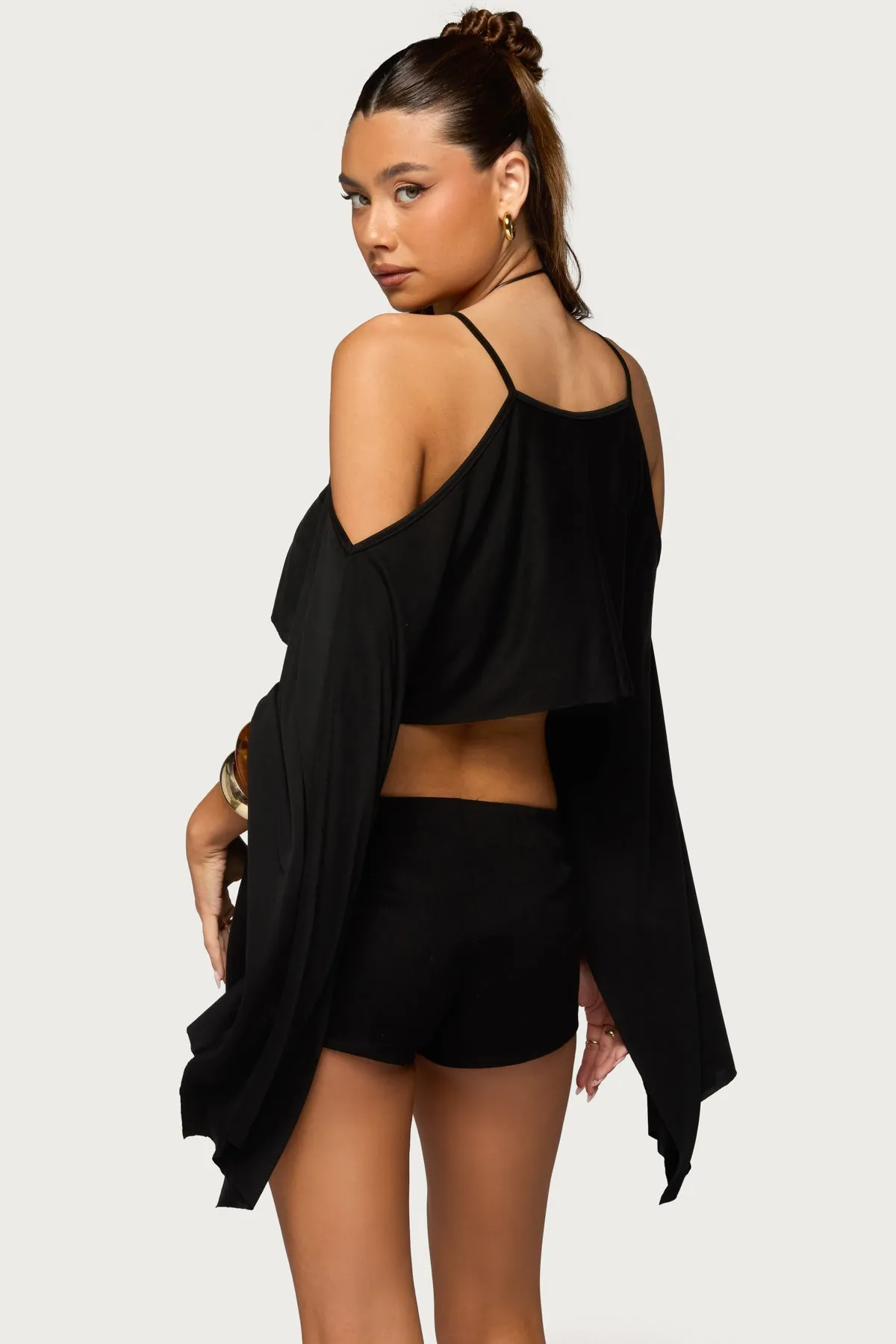 Ivanna Cutout Cape Cropped Top sold by Edikted product image thumbnail 5