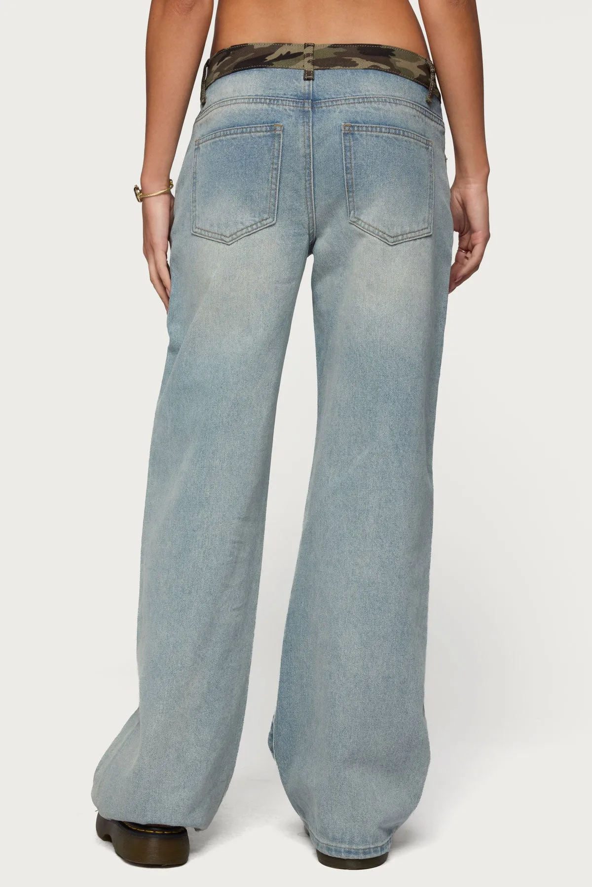 Camo Waist Low Rise Baggy Jeans sold by Edikted product image thumbnail 5