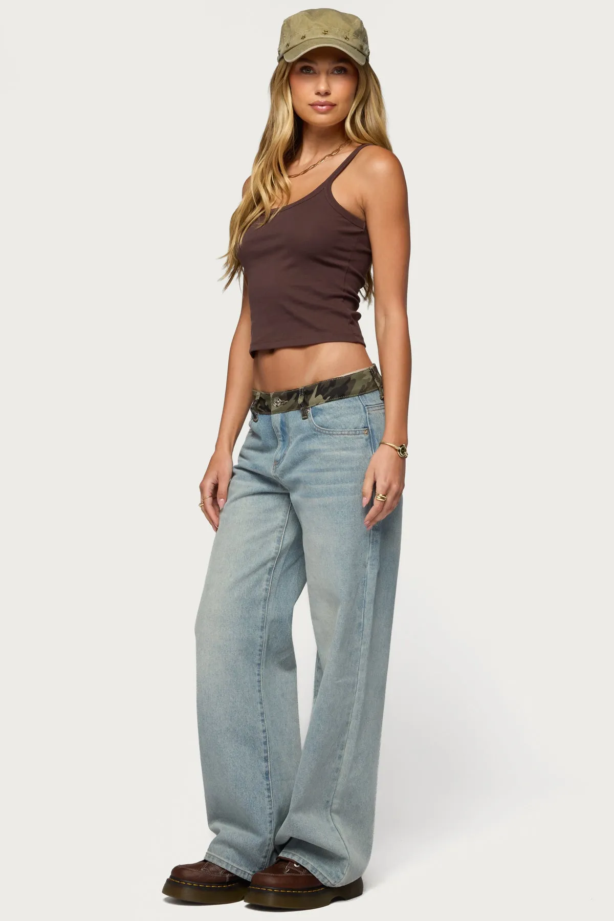 Camo Waist Low Rise Baggy Jeans sold by Edikted product image thumbnail 3