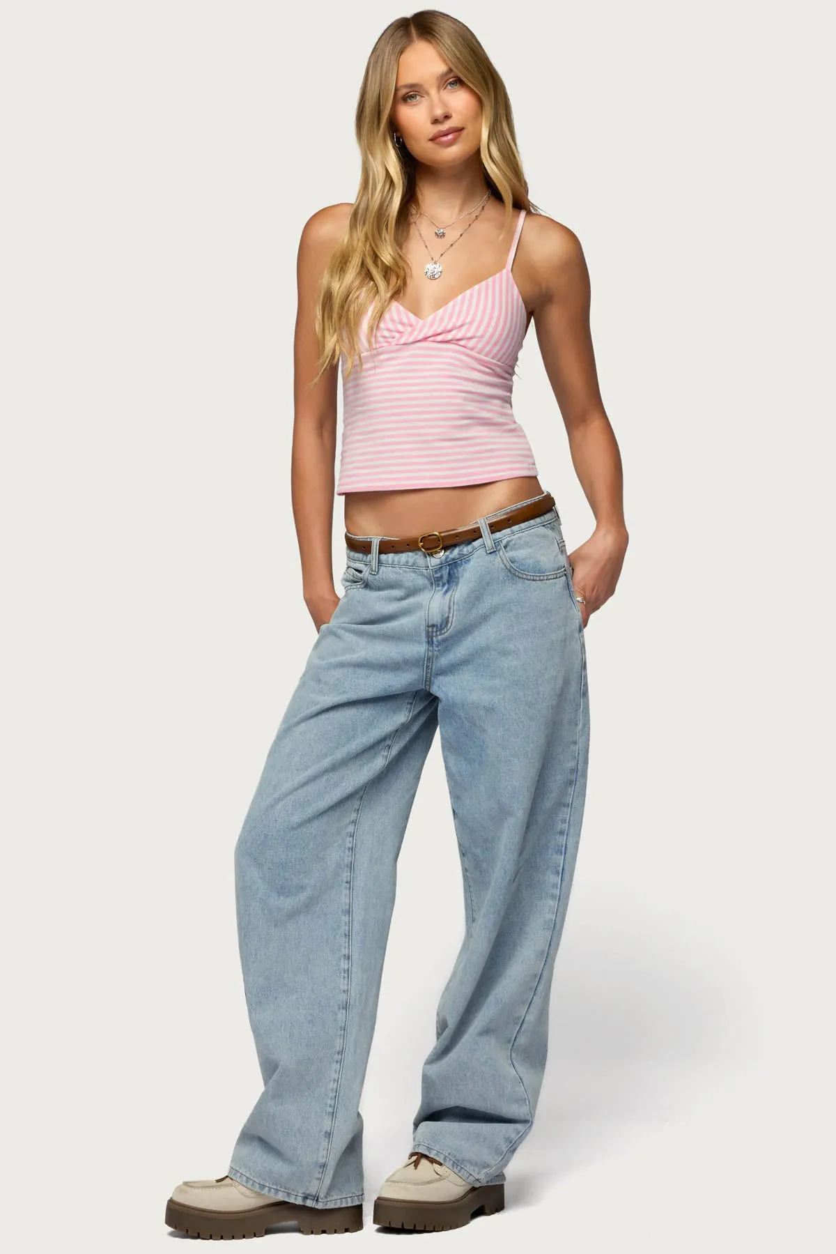 Emilea V Neck Striped Tank Top sold by Edikted product image thumbnail 4