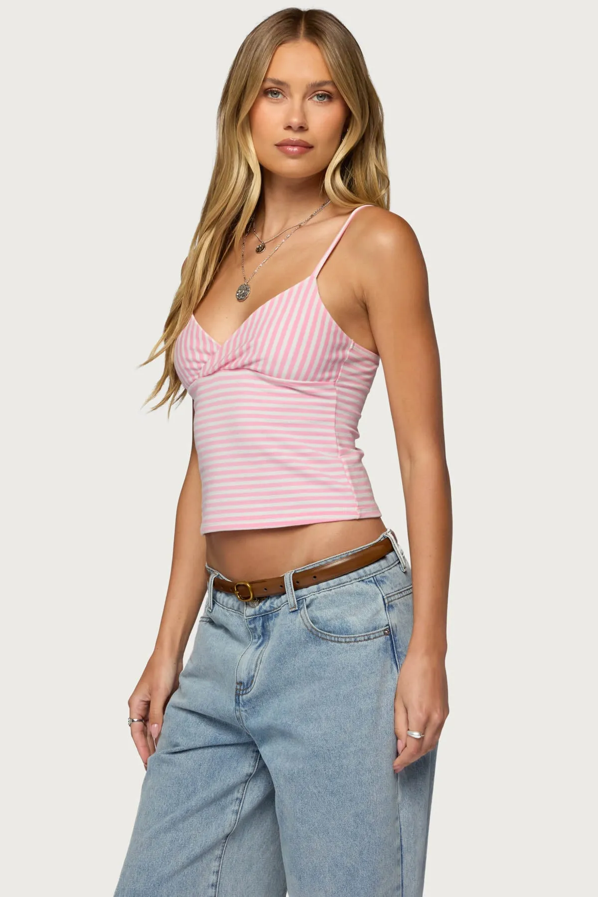 Emilea V Neck Striped Tank Top sold by Edikted product image thumbnail 3