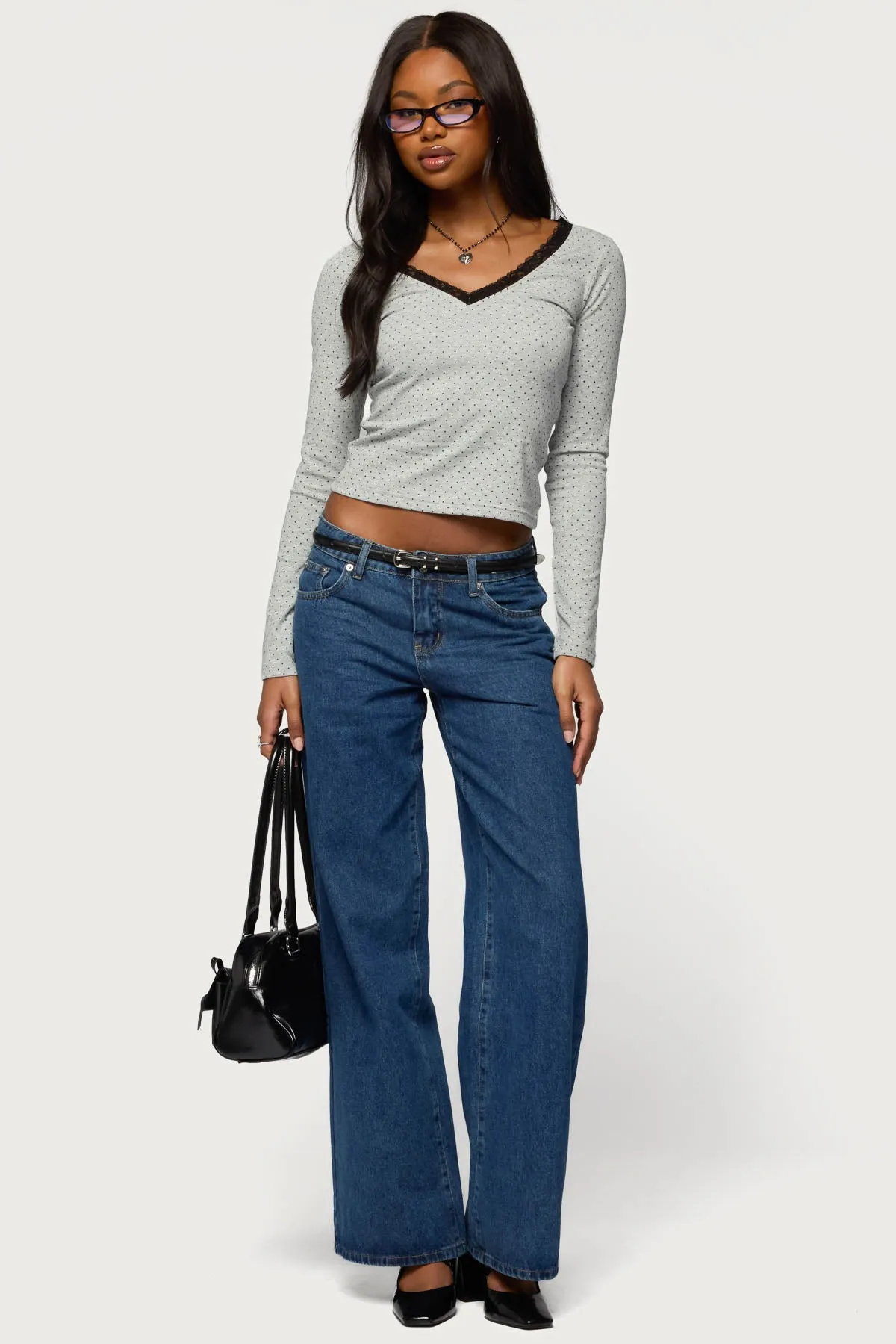 Morah Lacey Polka Dot Top sold by Edikted product image thumbnail 2