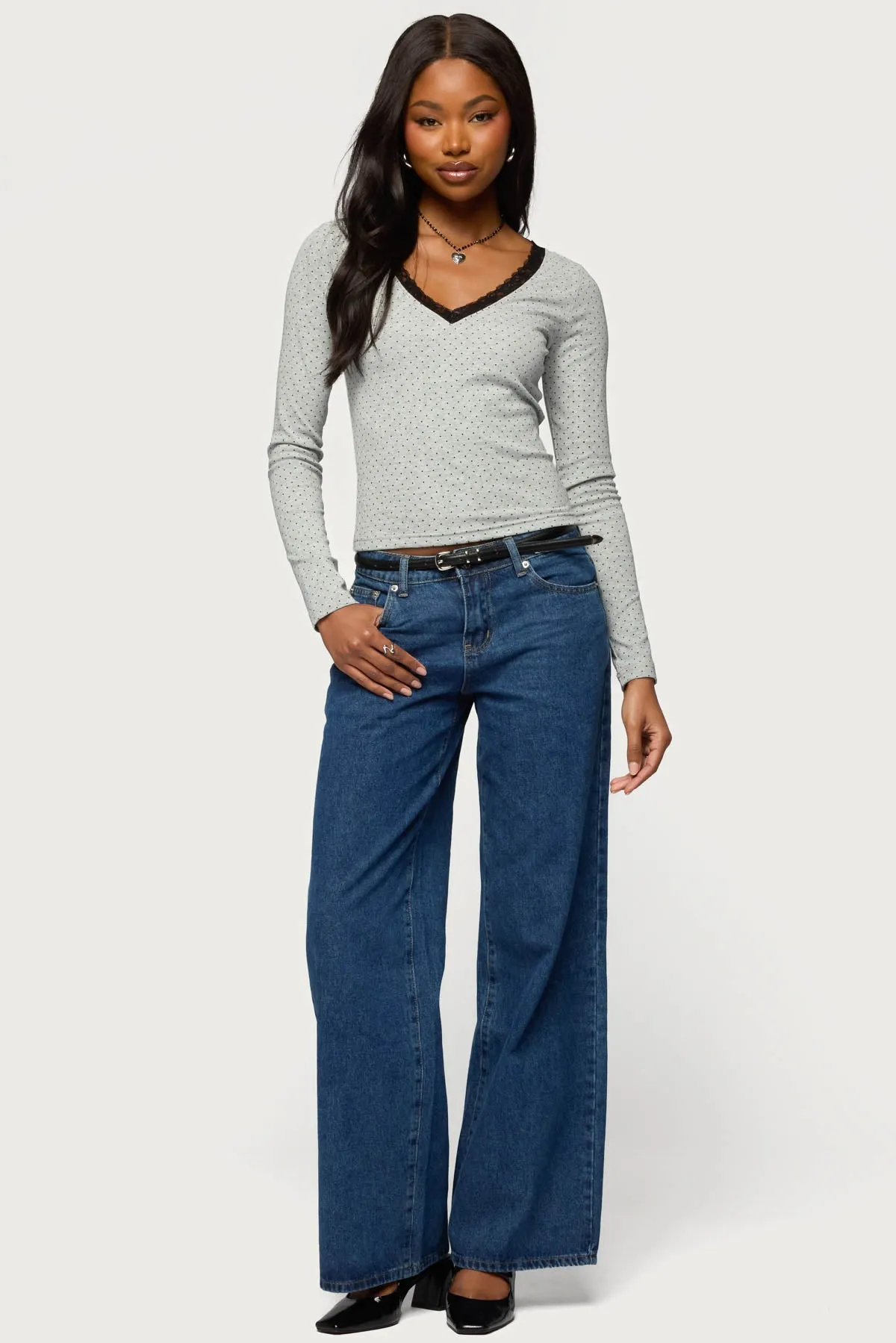 Morah Lacey Polka Dot Top sold by Edikted product image thumbnail 5