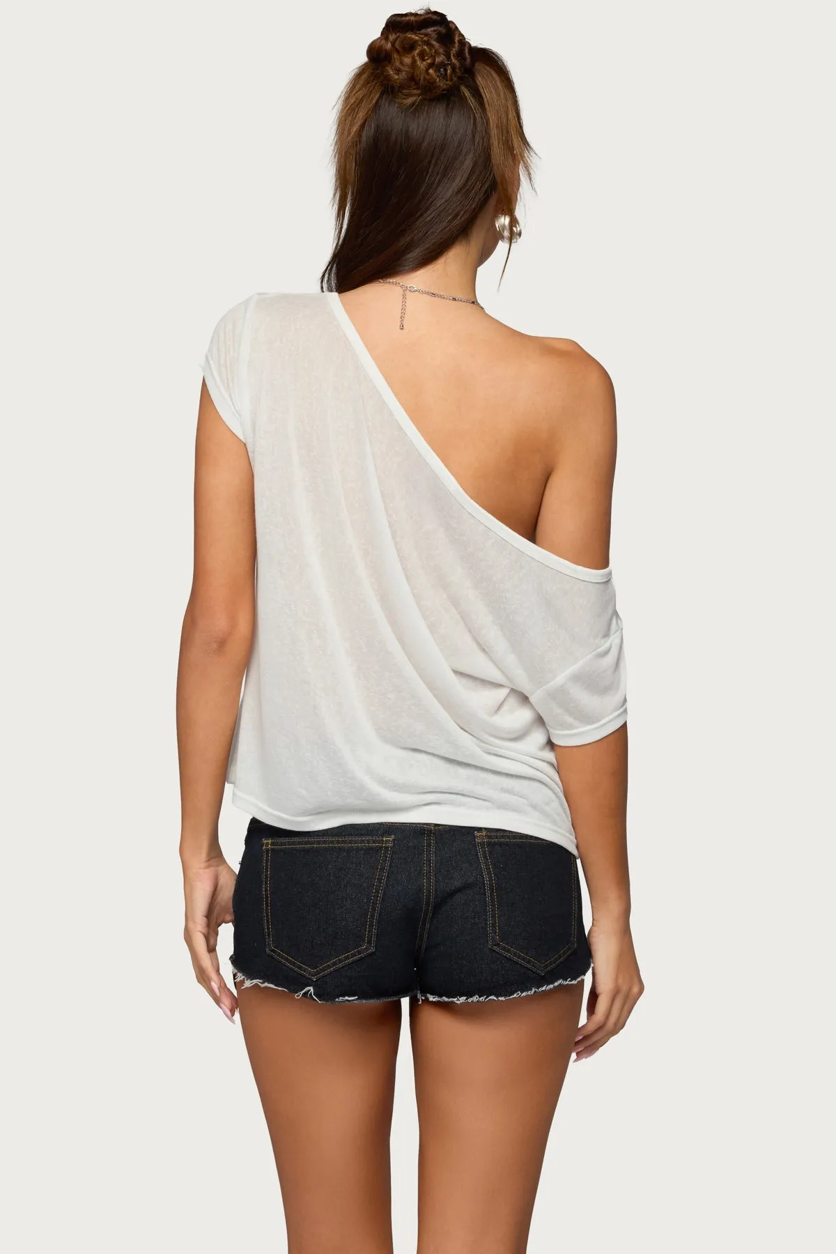 Amora Off Shoulder Sheer Top sold by Edikted product image thumbnail 4