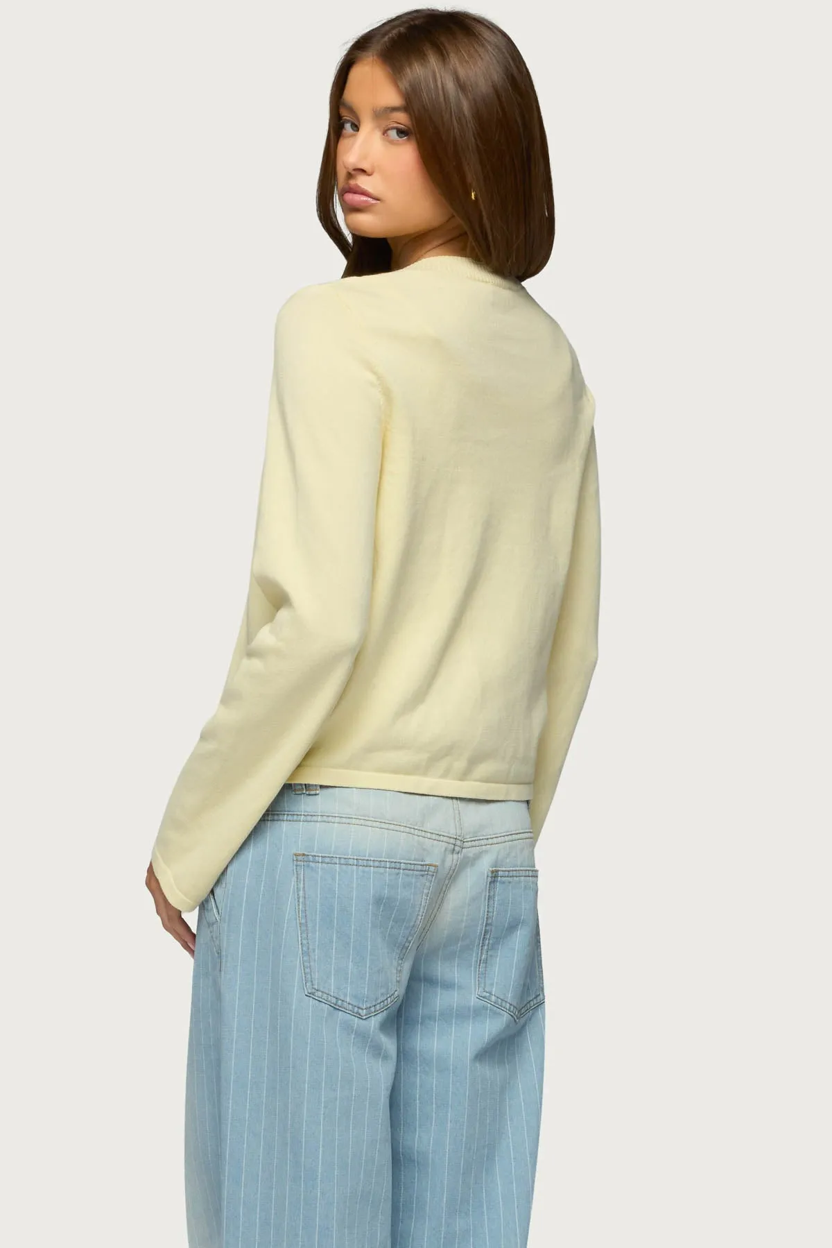 Jenie Split Front Knit Cardigan sold by Edikted product image thumbnail 5