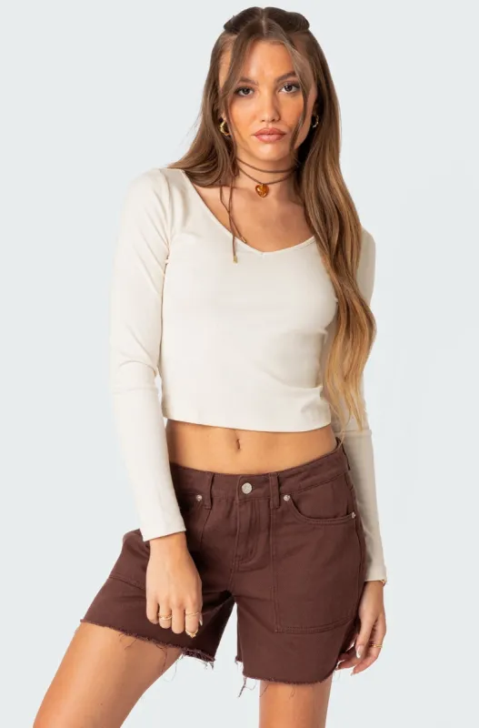 Workwear Ribbed Top sold by Edikted