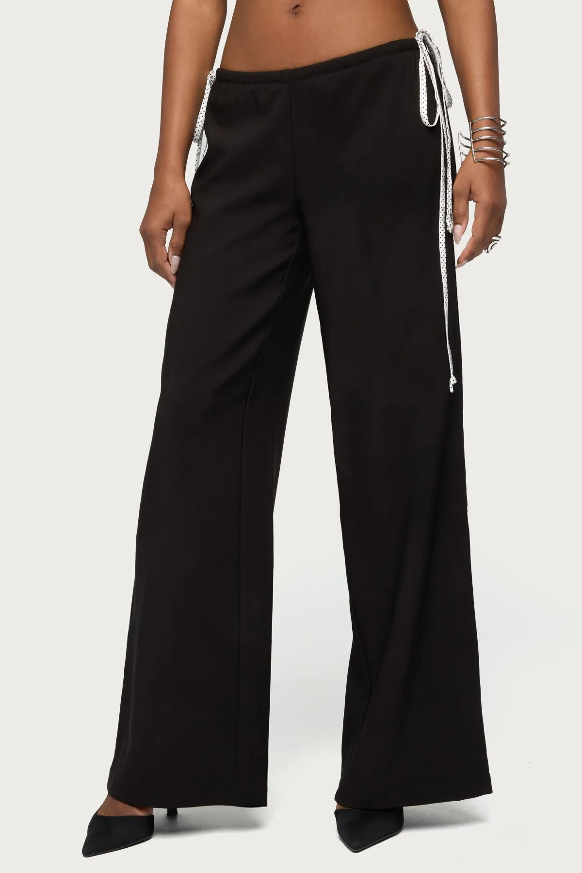 Mikah Dotted Ribbon Wide Leg Pants sold by Edikted product image thumbnail 2