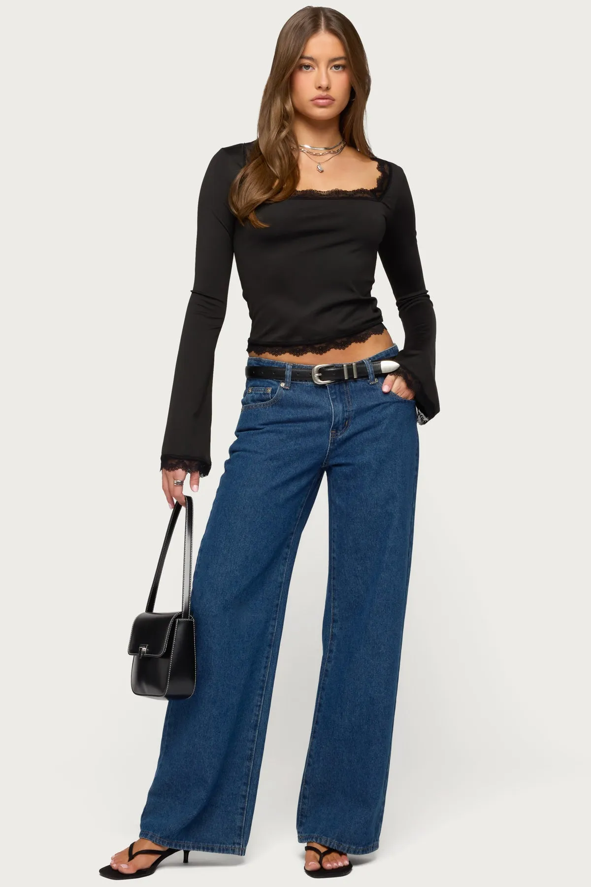 Kailin Lacey Flared Sleeve Top sold by Edikted product image thumbnail 2