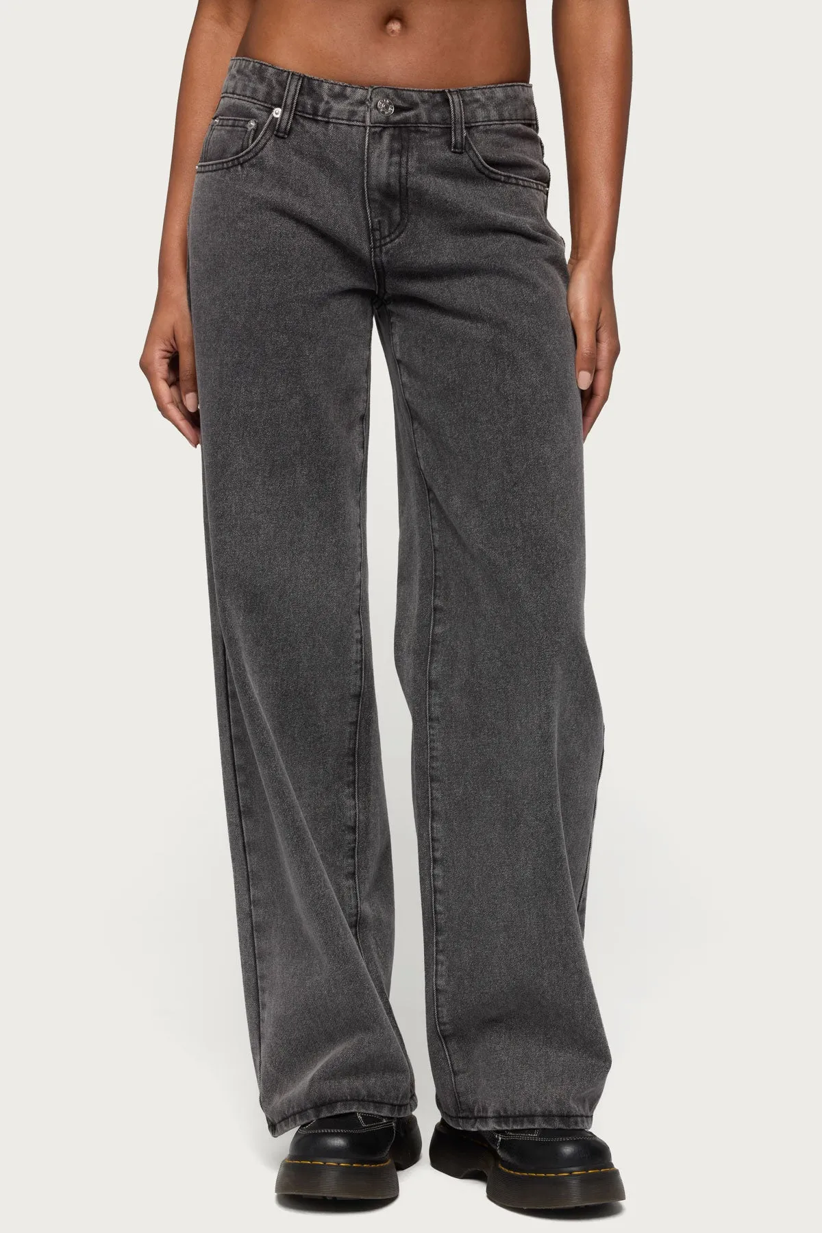 Tall Raelynn Washed Low Rise Baggy Jeans sold by Edikted product image thumbnail 2