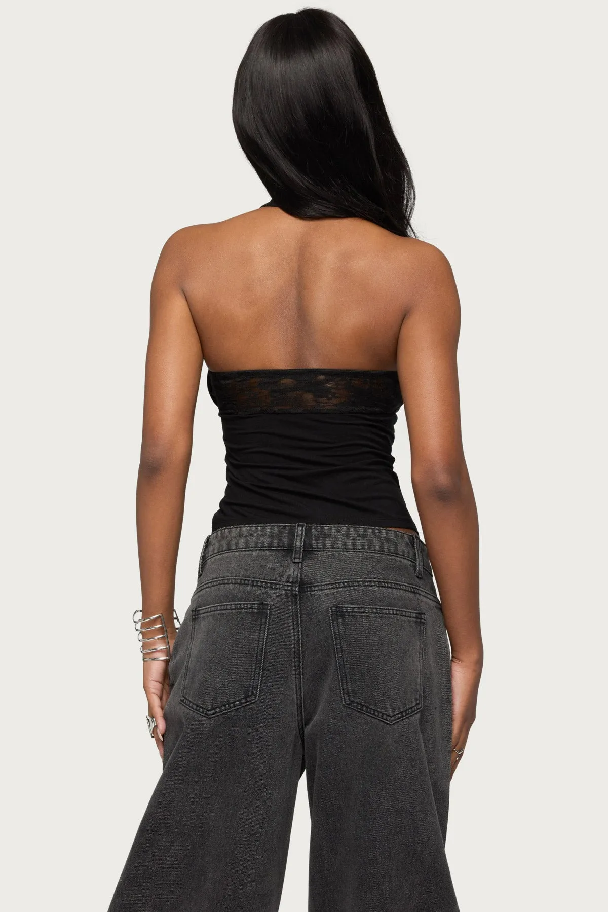 Lielle Lacey Layered Halter Top sold by Edikted product image thumbnail 5