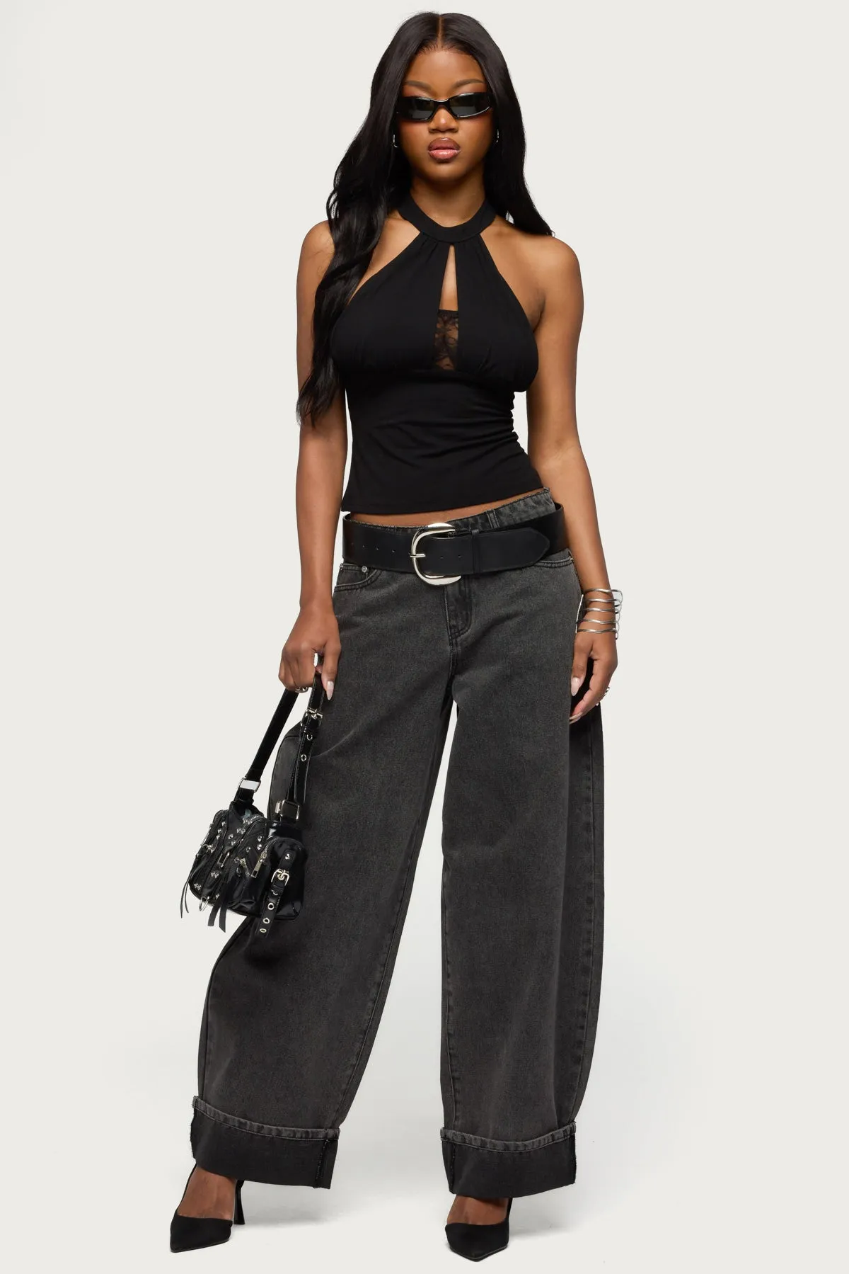 Lielle Lacey Layered Halter Top sold by Edikted product image thumbnail 2