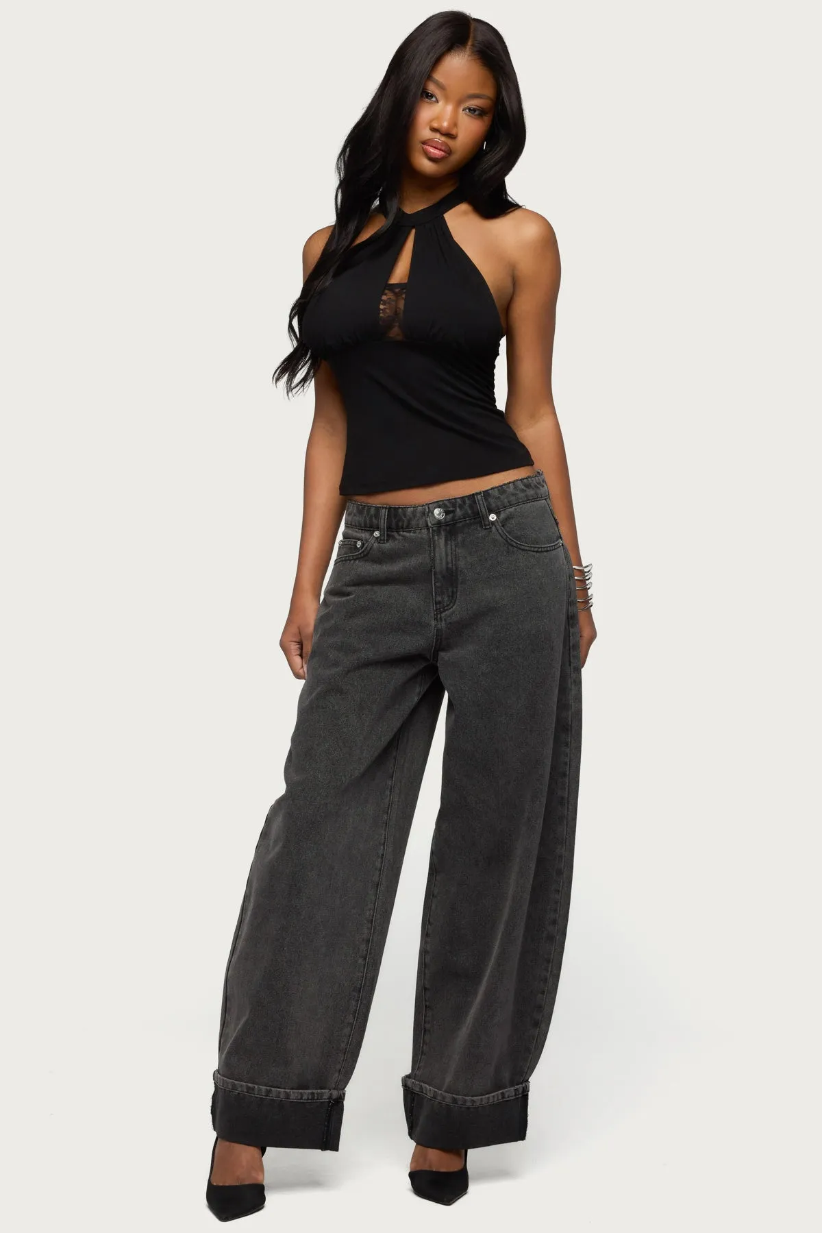 Lielle Lacey Layered Halter Top sold by Edikted product image thumbnail 4