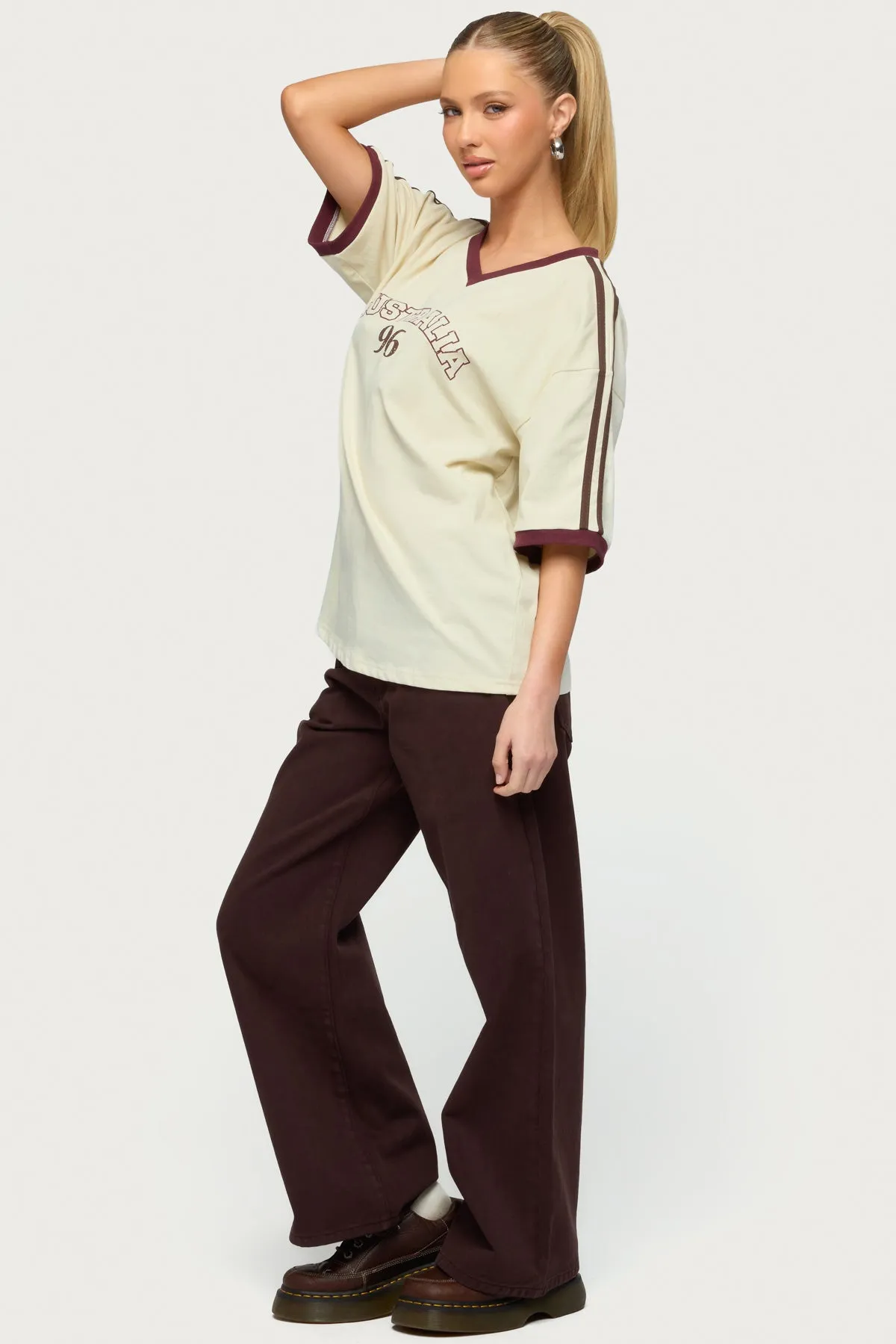 Petite Roman Low Rise Baggy Jeans sold by Edikted product image thumbnail 5