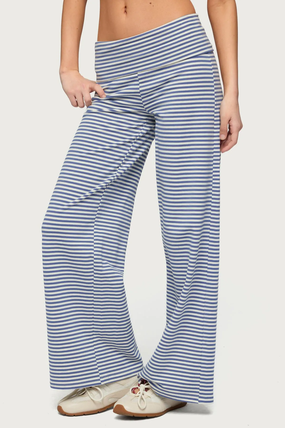 Petite Lilah Striped Fold Over Pants sold by Edikted product image thumbnail 3