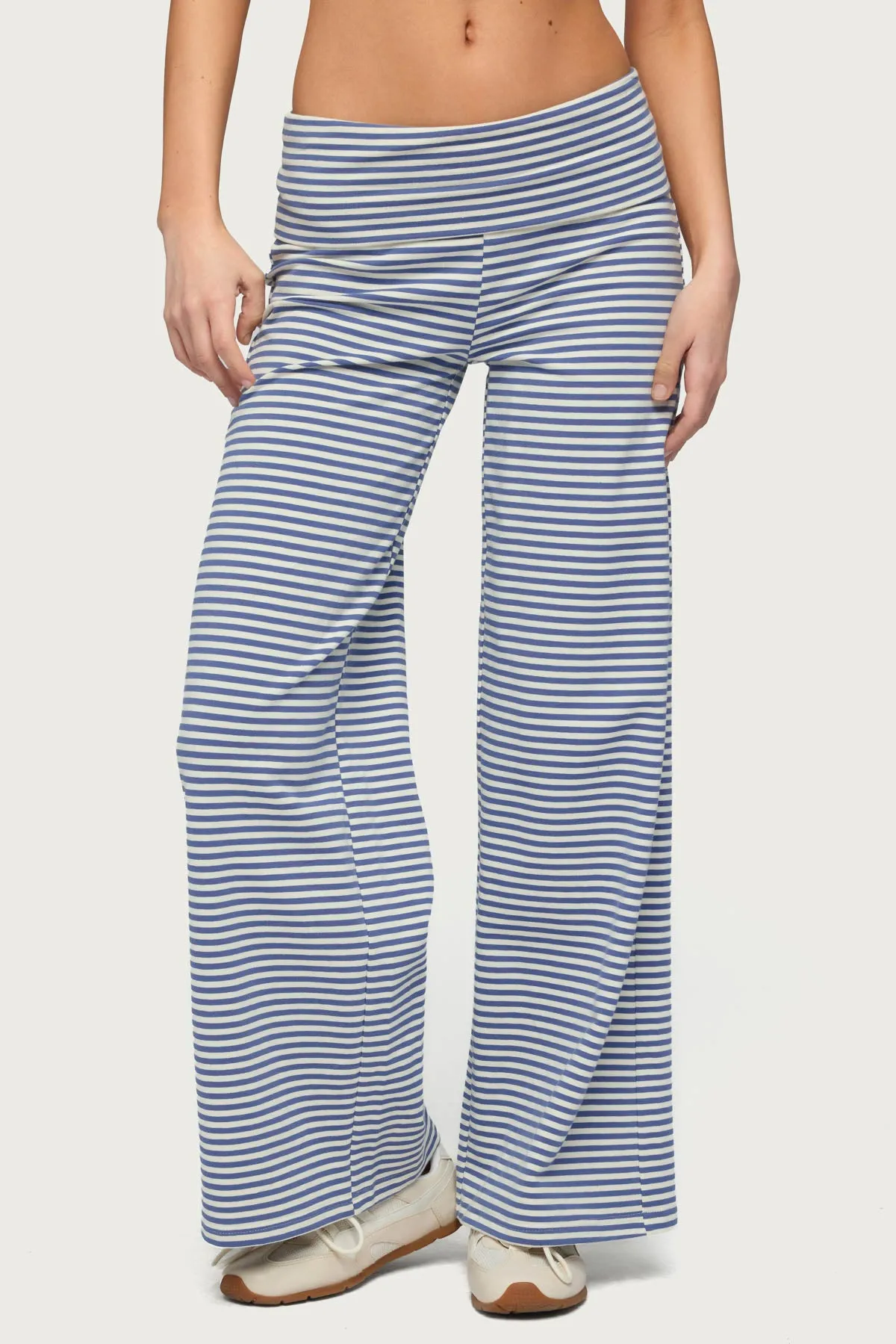 Petite Lilah Striped Fold Over Pants sold by Edikted product image thumbnail 2