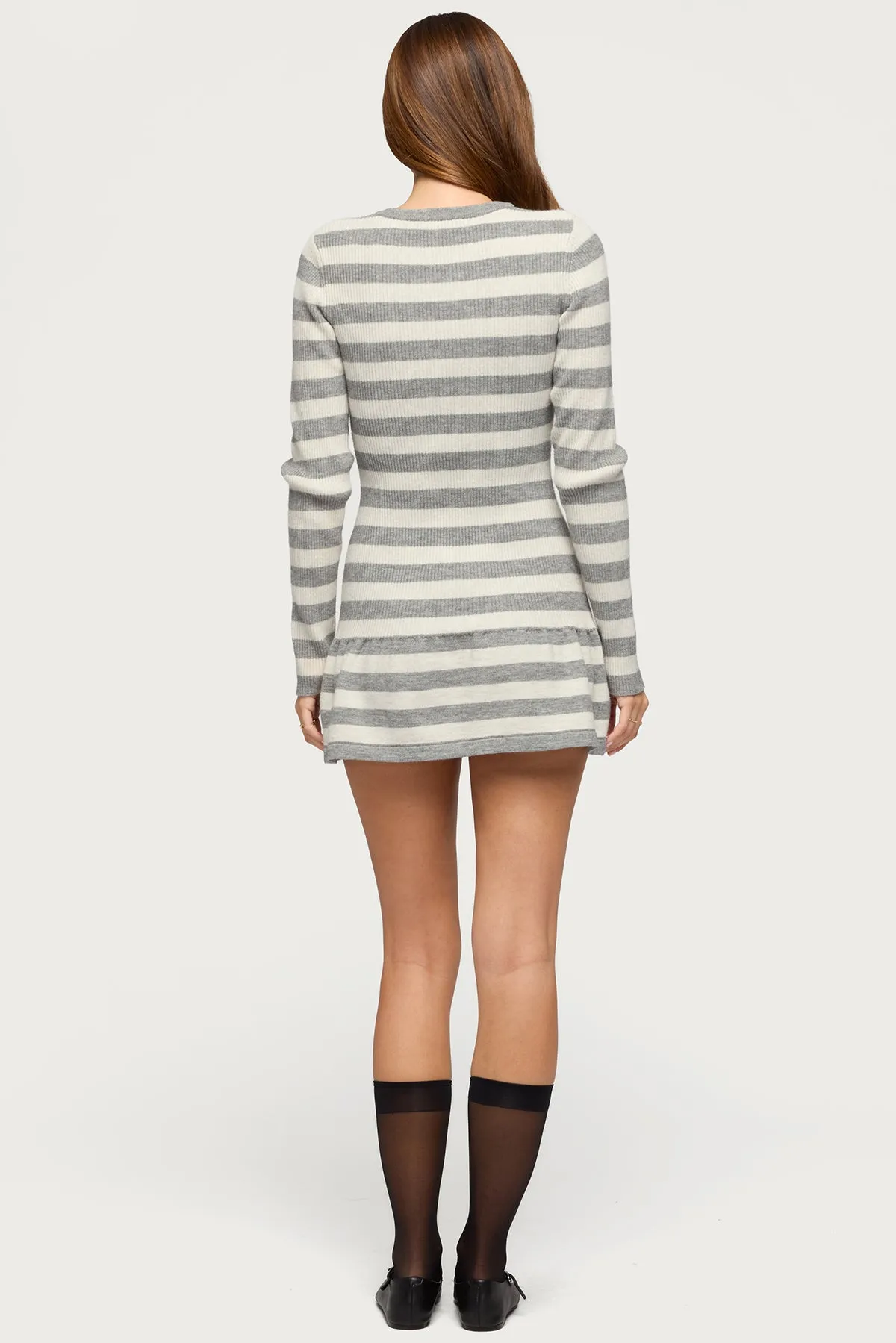 Caisyn Striped Ribbed Knit Mini Dress sold by Edikted product image thumbnail 4