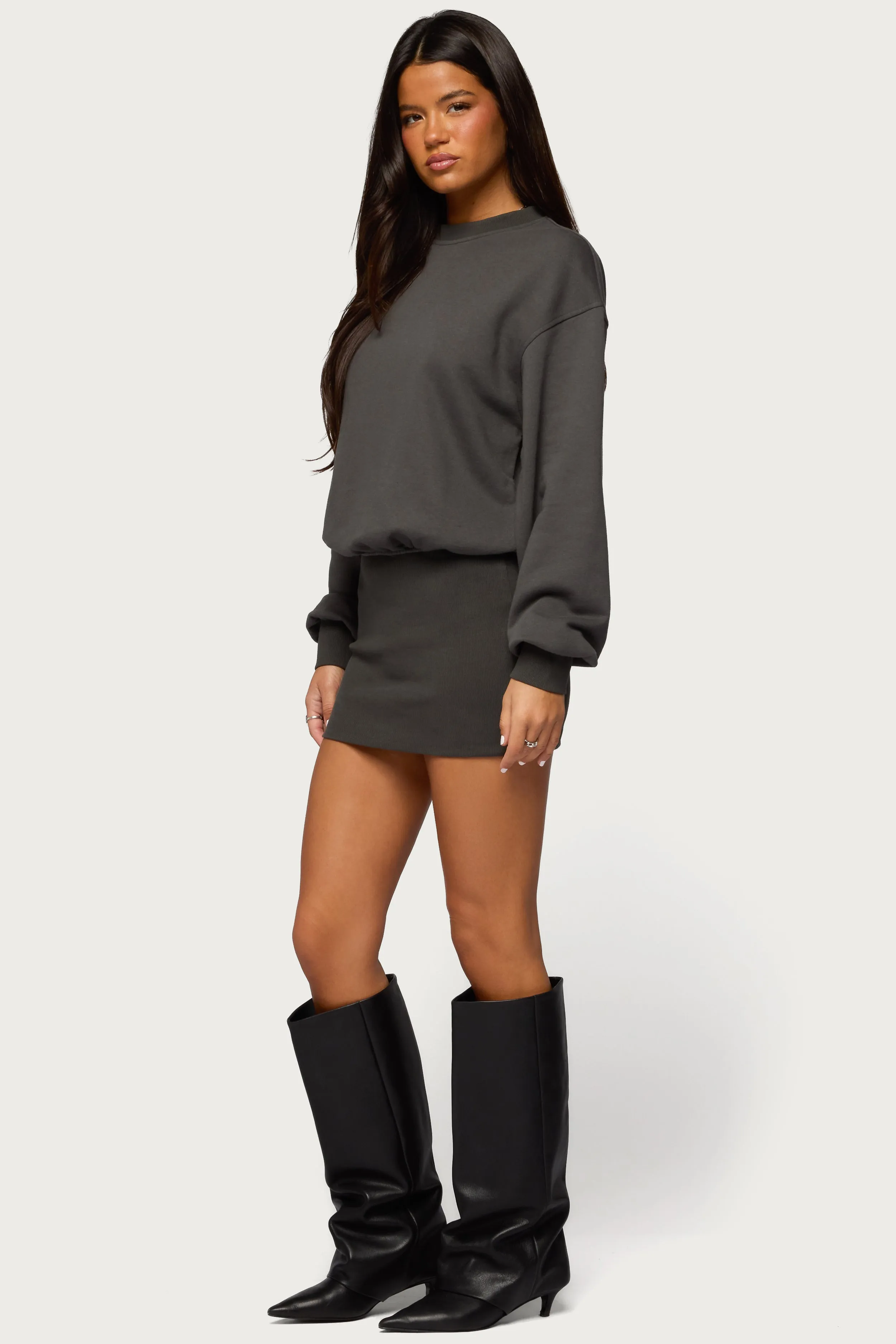 Jannah Sweatshirt Mini Dress sold by Edikted product image thumbnail 3