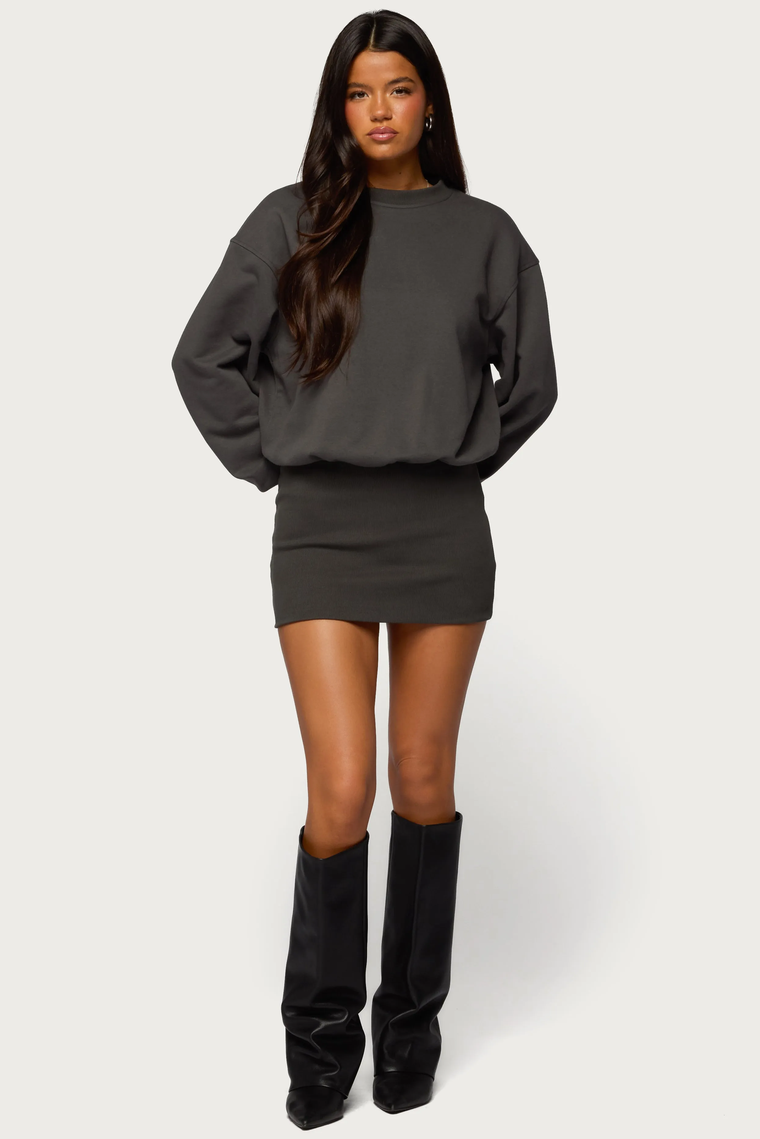 Jannah Sweatshirt Mini Dress sold by Edikted product image thumbnail 2