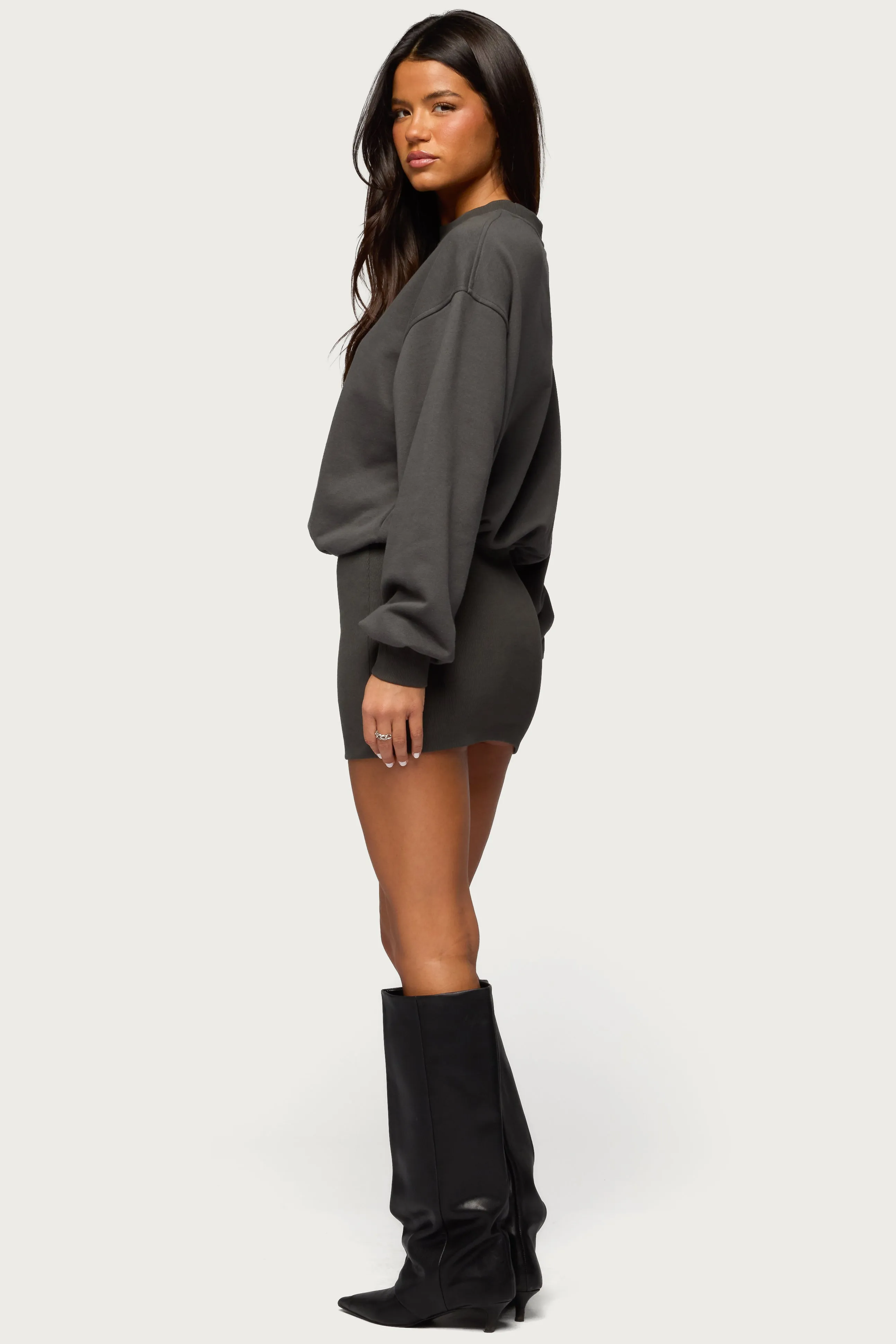 Jannah Sweatshirt Mini Dress sold by Edikted product image thumbnail 4