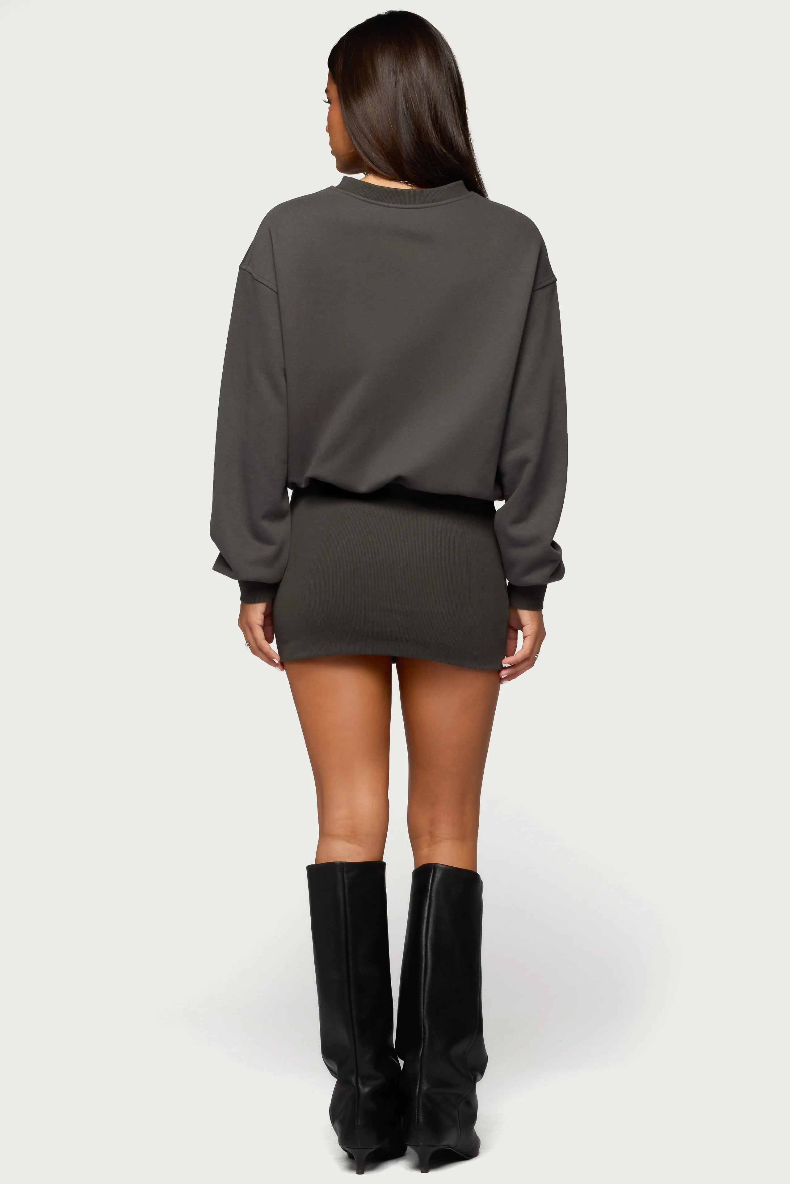 Jannah Sweatshirt Mini Dress sold by Edikted product image thumbnail 5