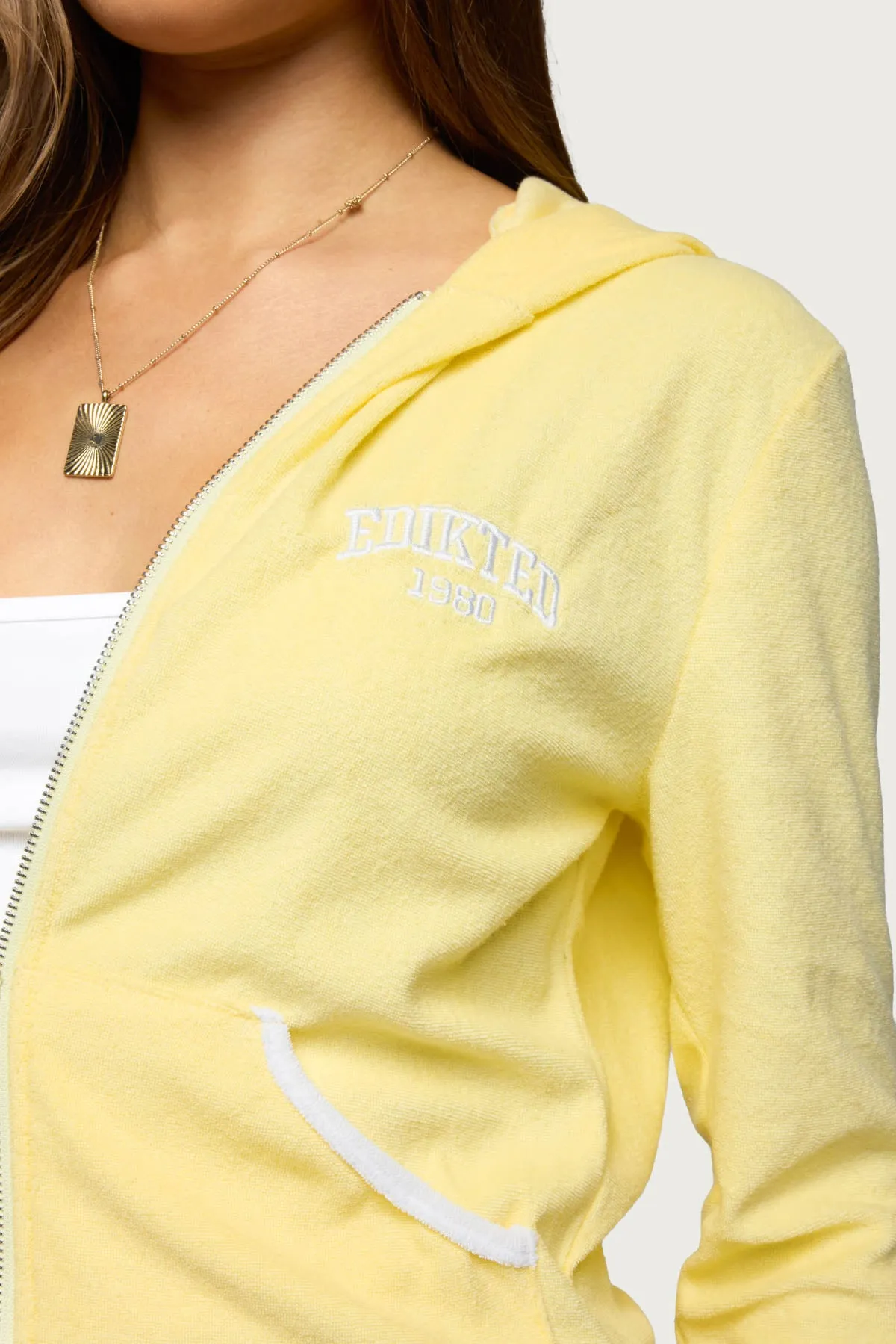 Madilyn Terry Cloth Zip Up Hoodie sold by Edikted product image thumbnail 2