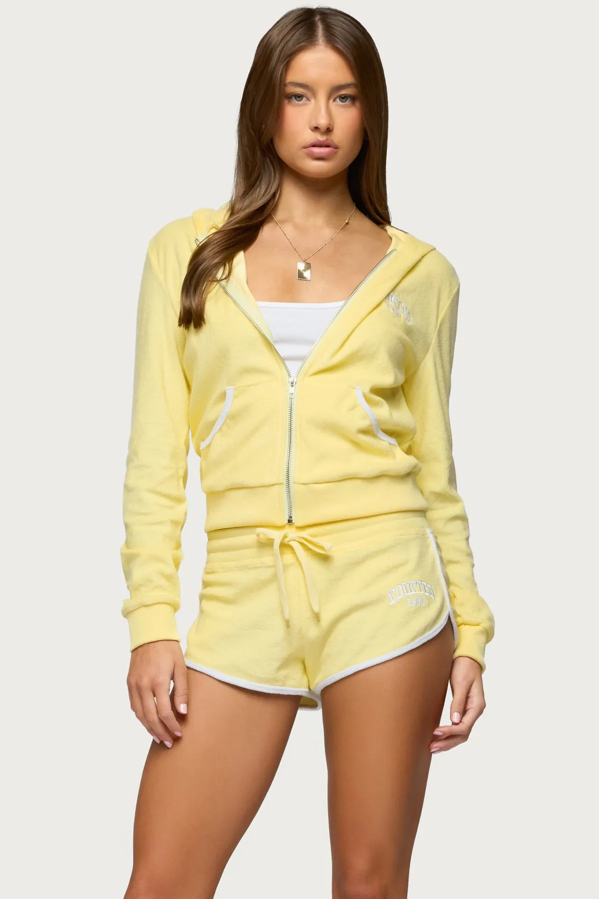 Madilyn Terry Cloth Zip Up Hoodie sold by Edikted product image thumbnail 3