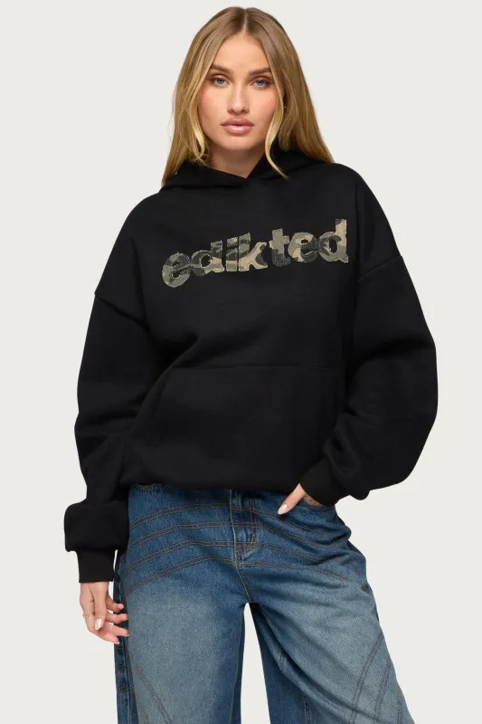 Camo Cutie Edikted Oversized Hoodie sold by Edikted
