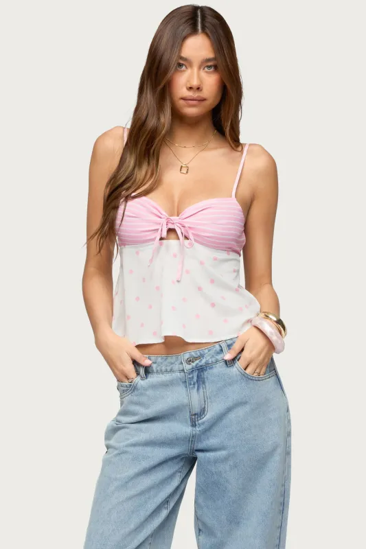 Tilly Mixed Print Top sold by Edikted