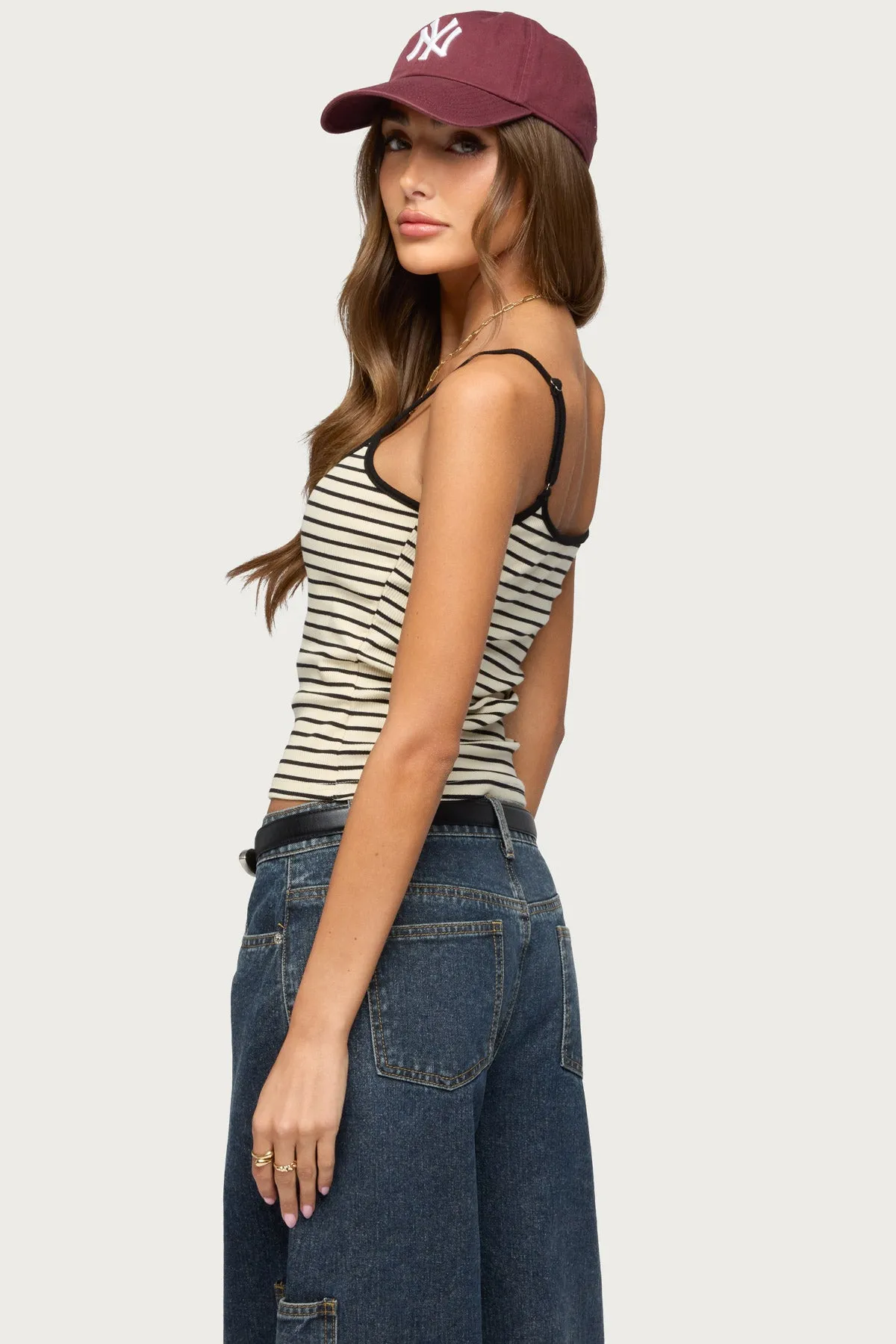 Gretta Striped Ribbed Tank Top sold by Edikted product image thumbnail 3