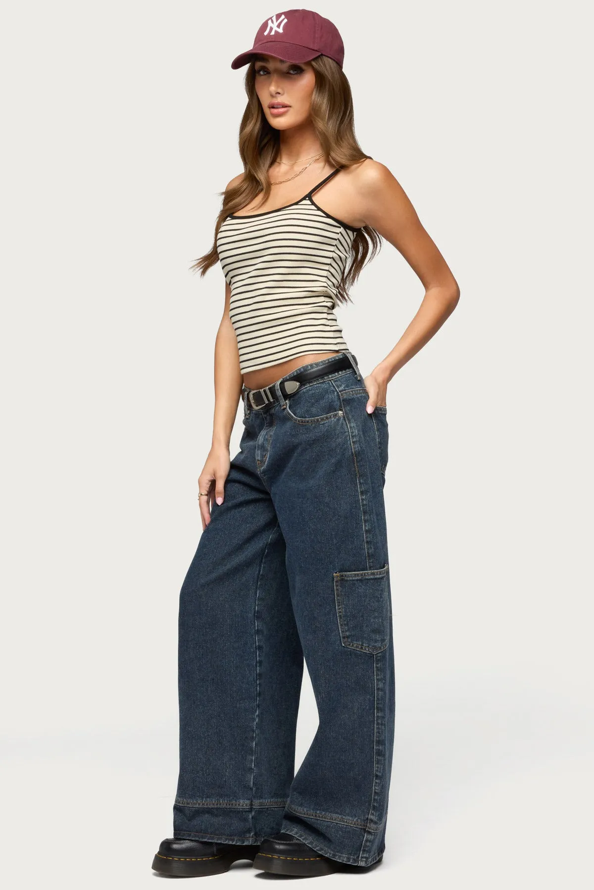 Gretta Striped Ribbed Tank Top sold by Edikted product image thumbnail 4