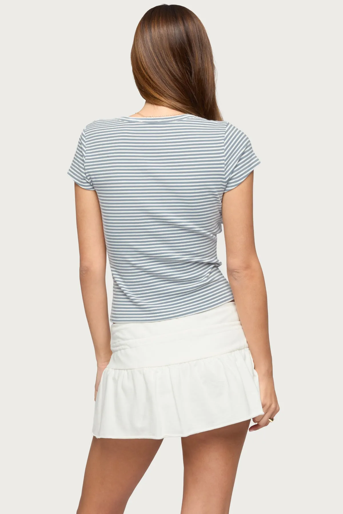 Kady Striped Henley T Shirt sold by Edikted product image thumbnail 5