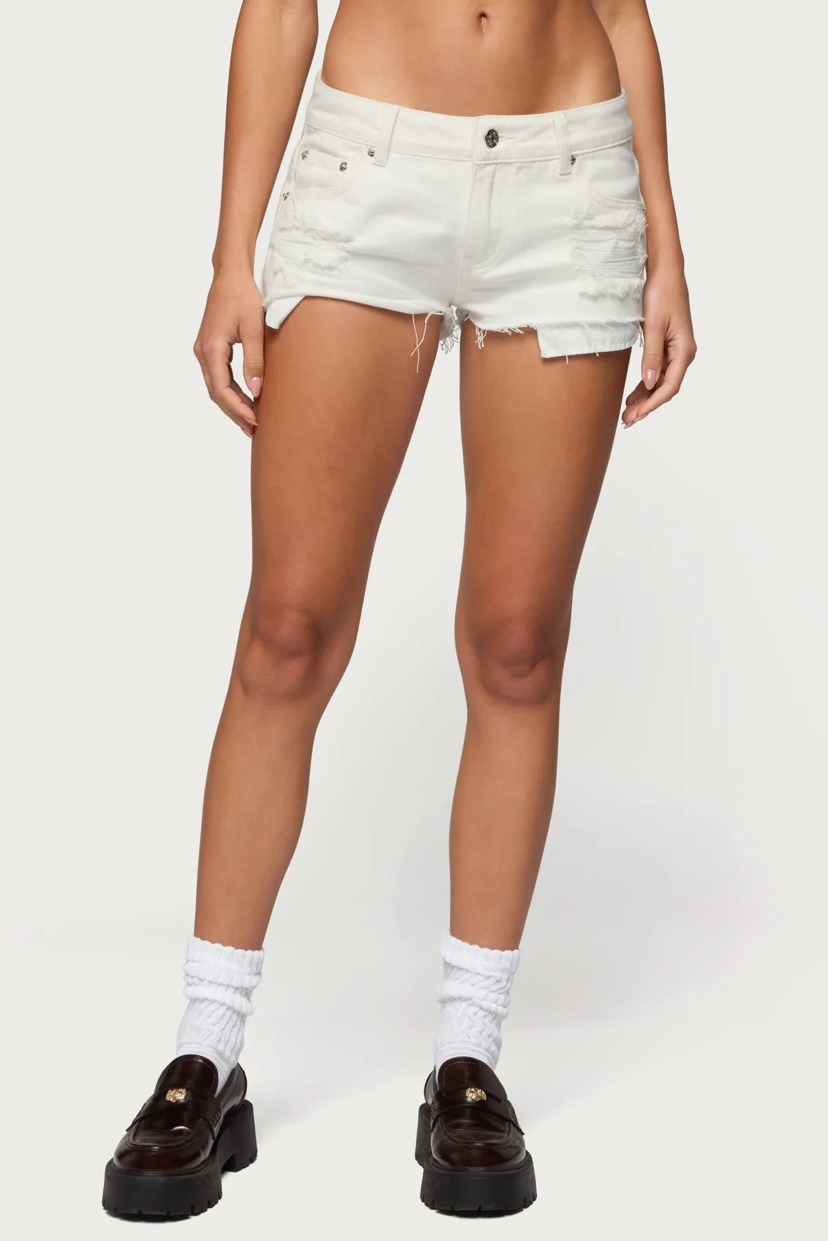 Devin Low Rise Micro Denim Shorts sold by Edikted product image thumbnail 2