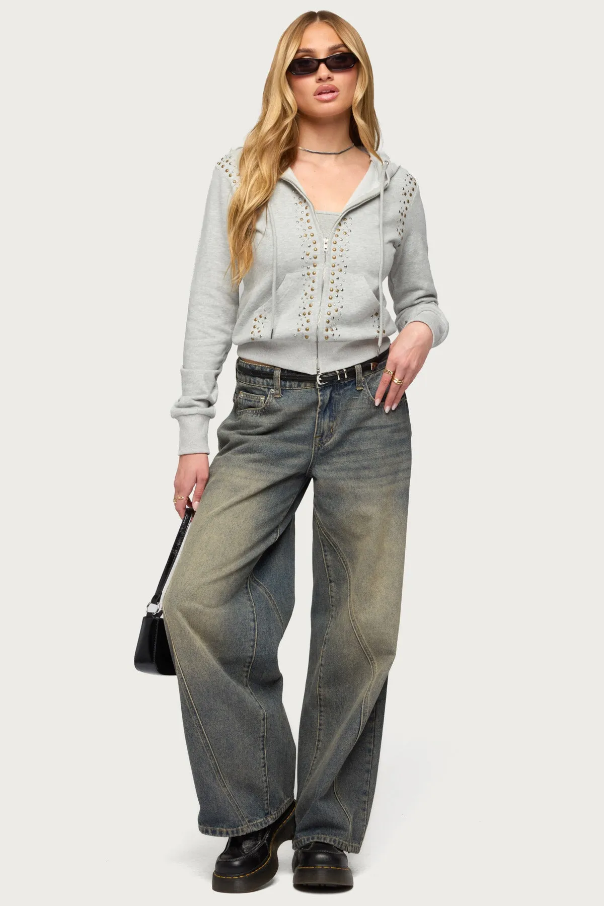 Patricia Studded Zip Up Hoodie sold by Edikted product image thumbnail 2