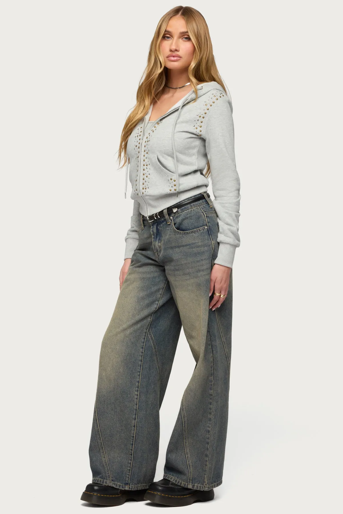 Patricia Studded Zip Up Hoodie sold by Edikted product image thumbnail 5