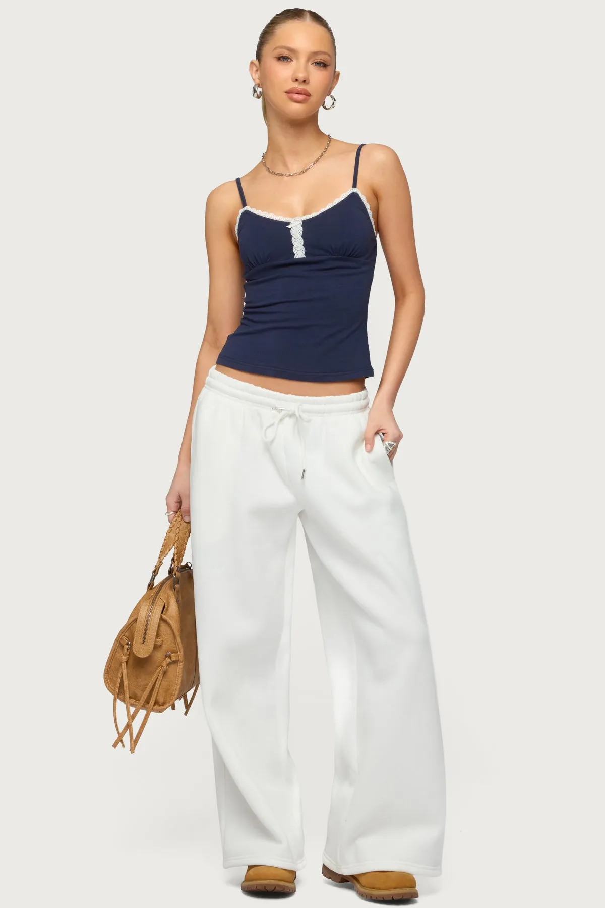 Olezka Contrast Lacey Tank Top sold by Edikted product image thumbnail 2