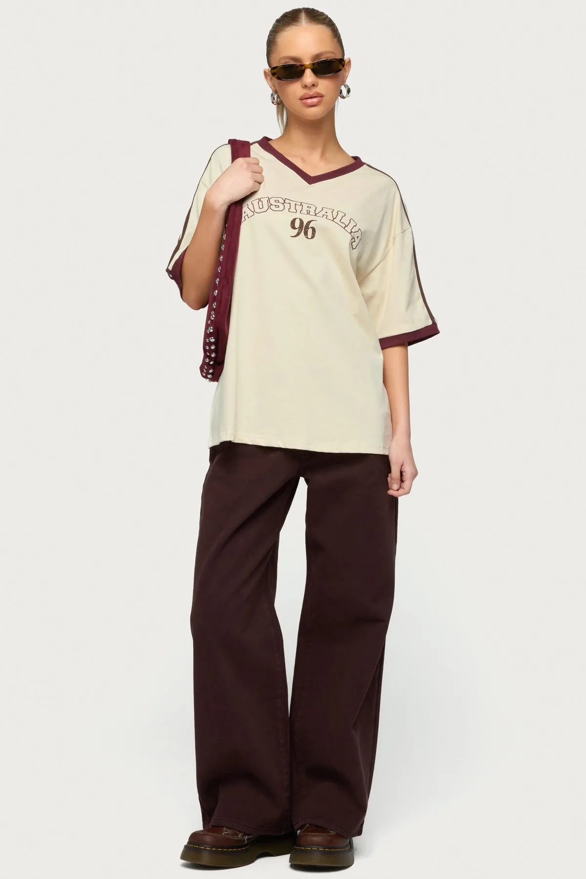 Australia 96 Contrast Oversized T Shirt sold by Edikted product image thumbnail 2