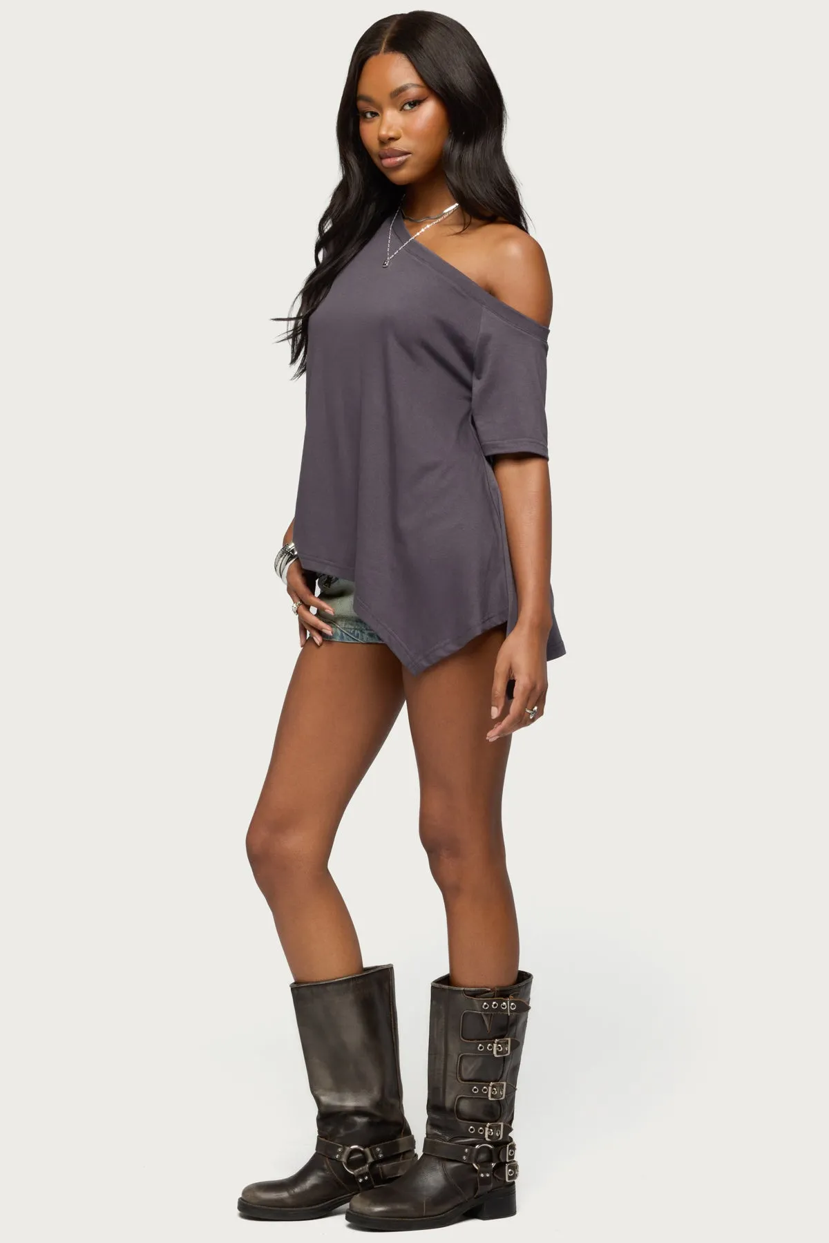 Josy Off Shoulder Handkerchief Top sold by Edikted product image thumbnail 4