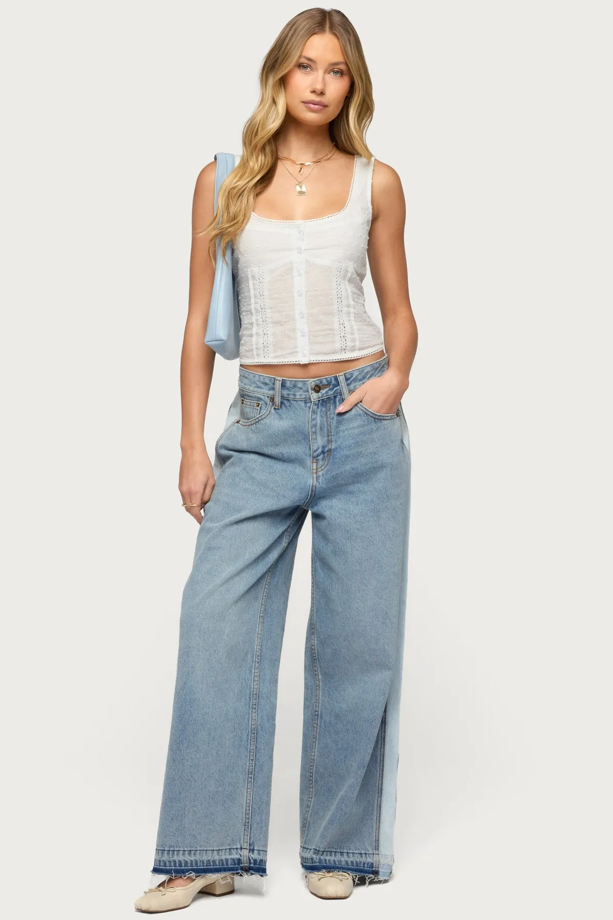 Embroidered Cotton Button Up Top sold by Edikted product image thumbnail 2