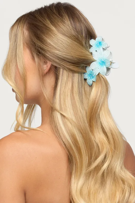 Faux Crystal Flower Hair Clip sold by Edikted