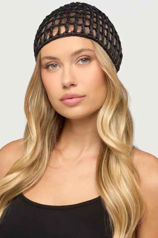 Lulu Crochet Beanie sold by Edikted