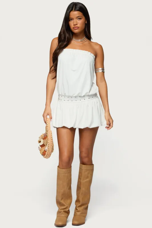 Layton Studded Strapless Bubble Mini Dress made by Edikted