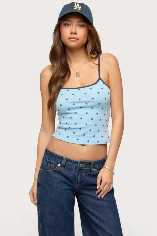 Carlah Contrast Polka Dot Tank Top sold by Edikted