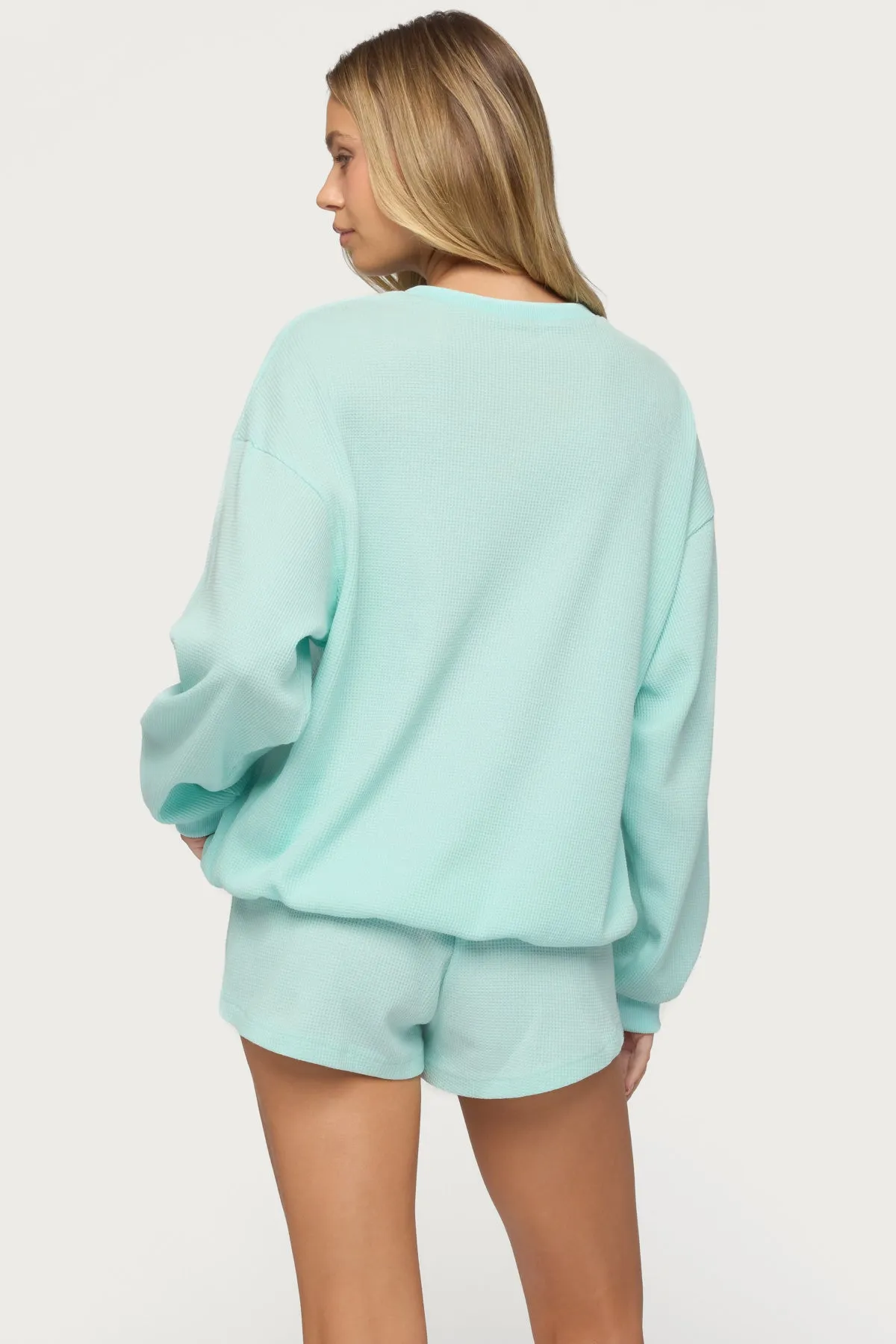 Baila Waffle Henley Top sold by Edikted product image thumbnail 5