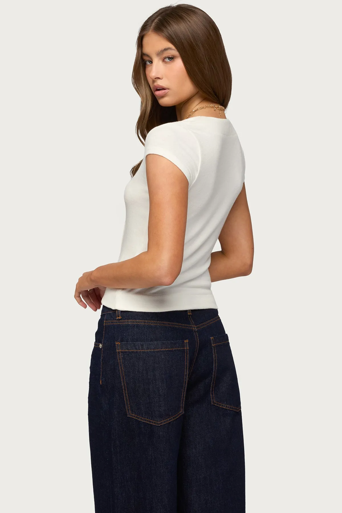 Blaunca Asymmetric Knit Top sold by Edikted product image thumbnail 4