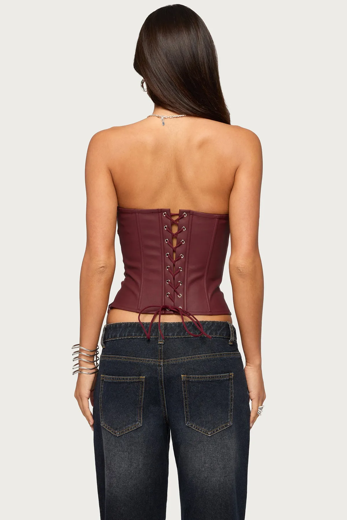 Izara Studded Faux Leather Corset sold by Edikted product image thumbnail 5