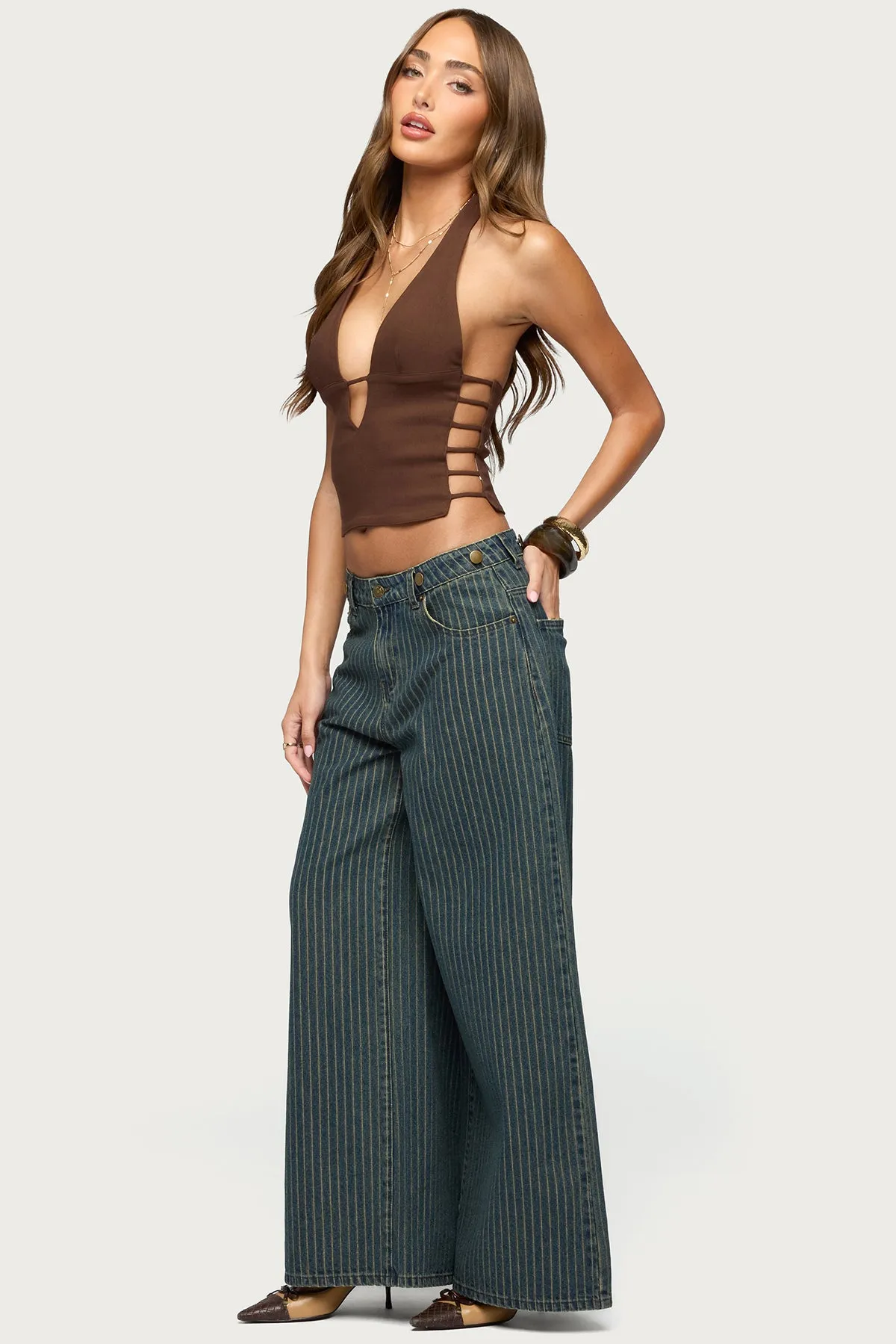 Aneera Cutout Plunging Halter Top sold by Edikted product image thumbnail 4