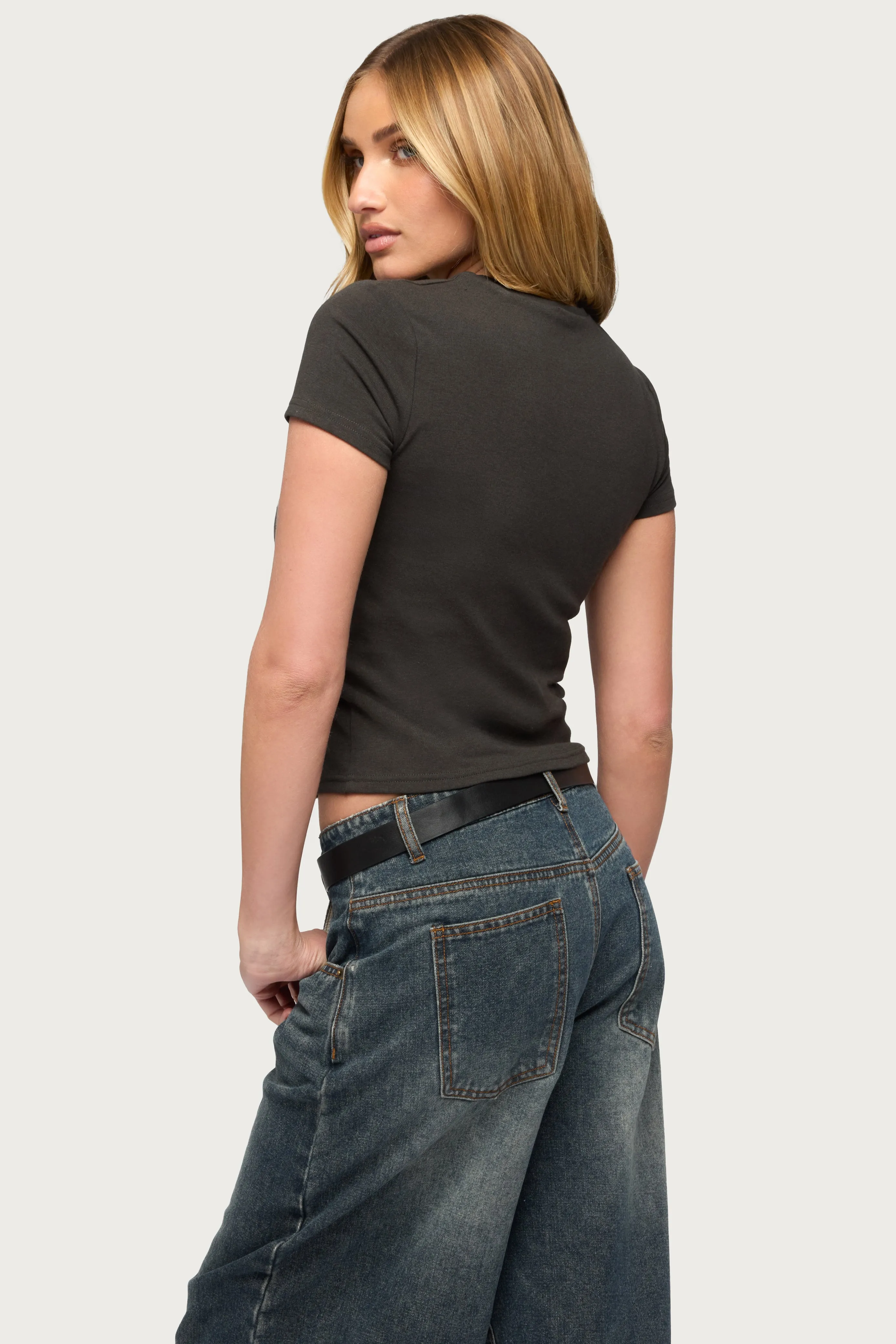 Aitana Grommet Stud T Shirt sold by Edikted product image thumbnail 4