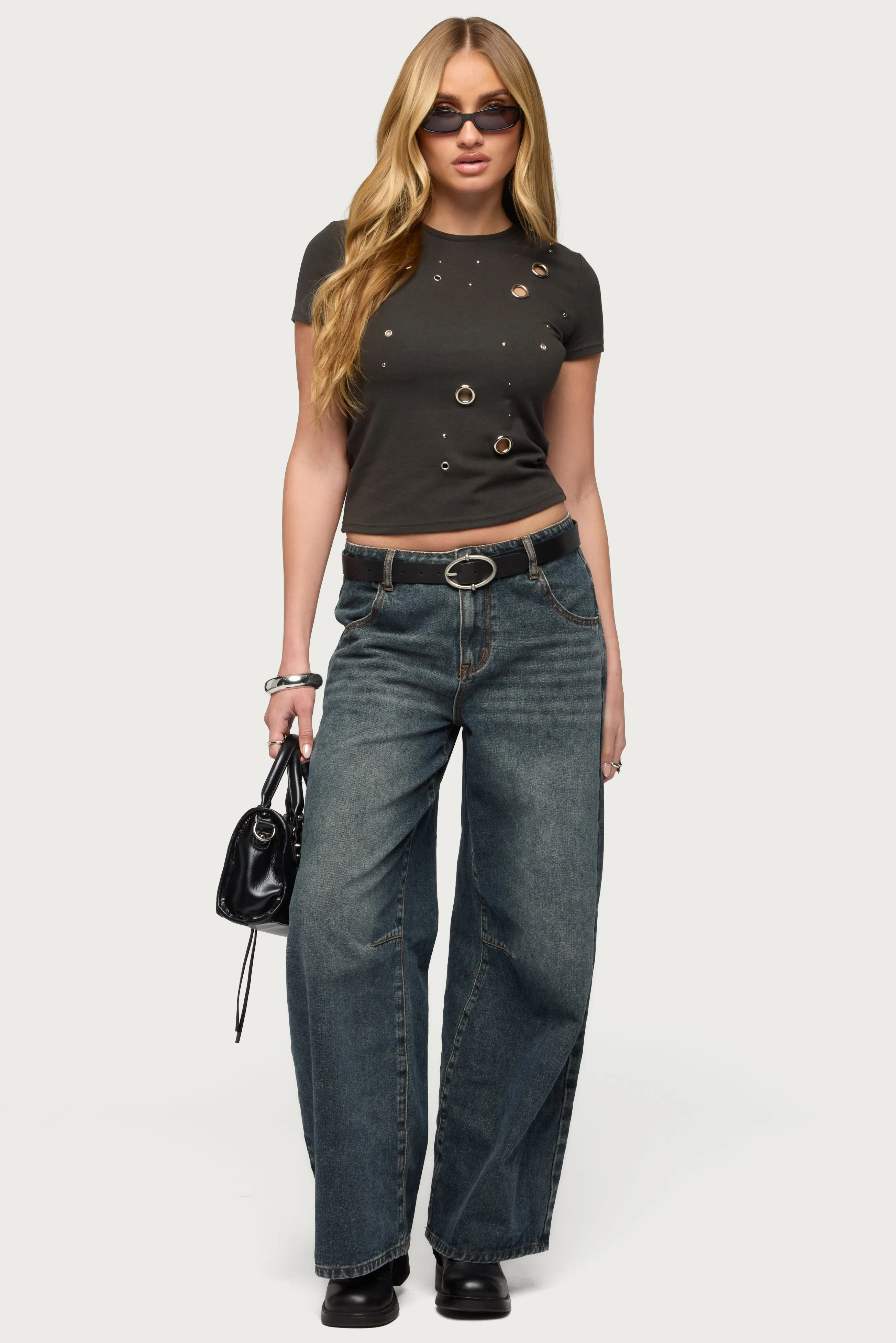 Aitana Grommet Stud T Shirt sold by Edikted product image thumbnail 2