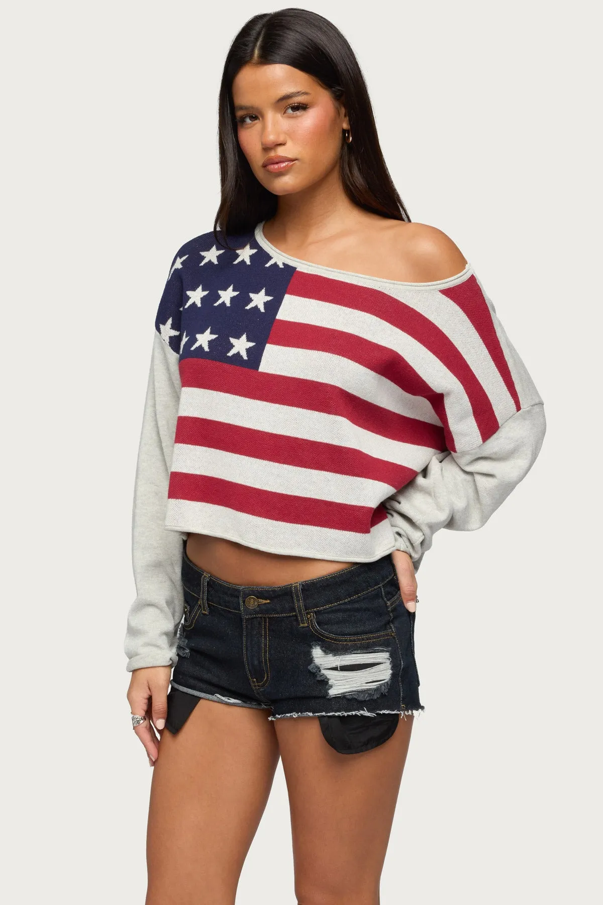 USA Off Shoulder Sweater sold by Edikted product image thumbnail 3
